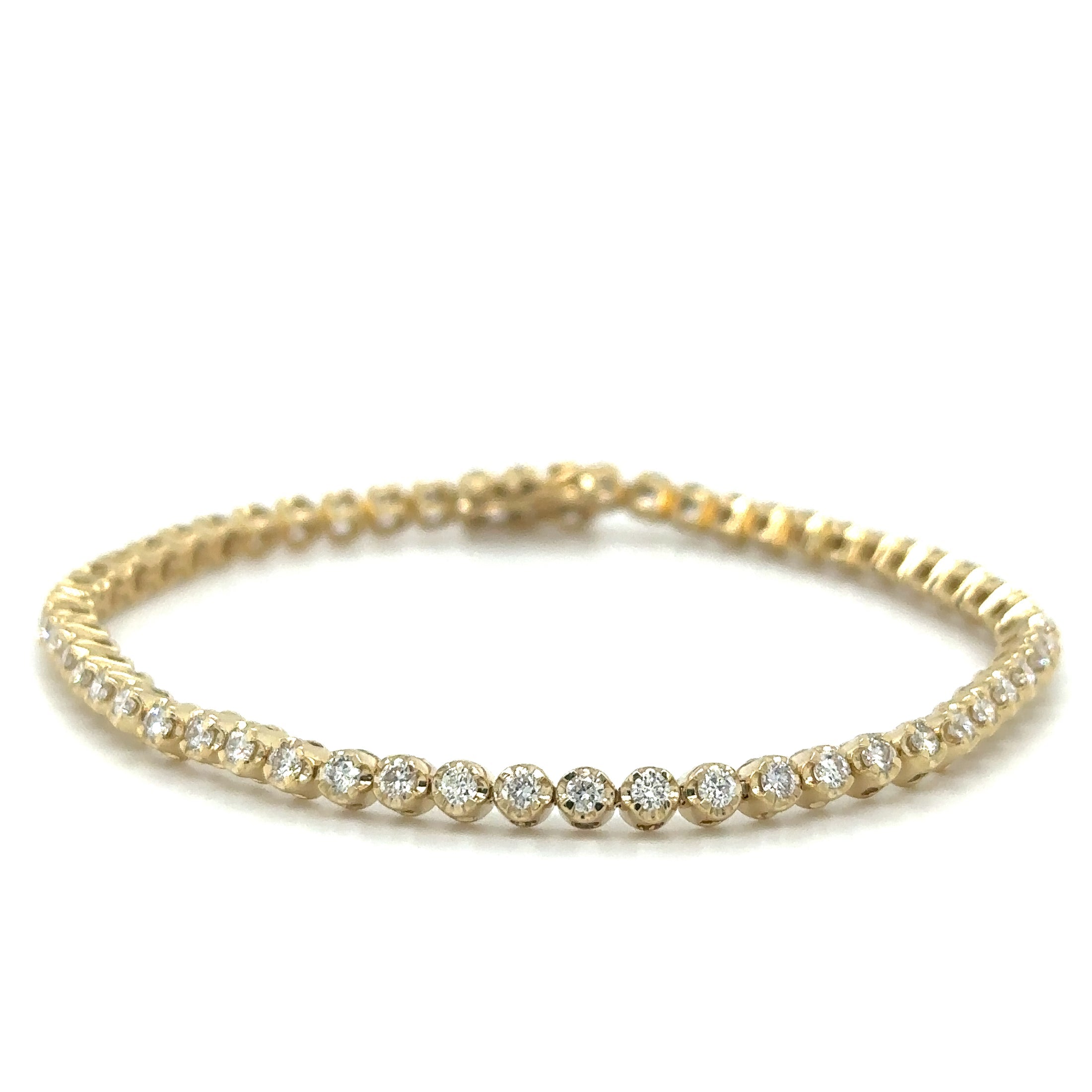 14K Yellow Gold Diamonds Tennis Bracelet 2.00 TCW