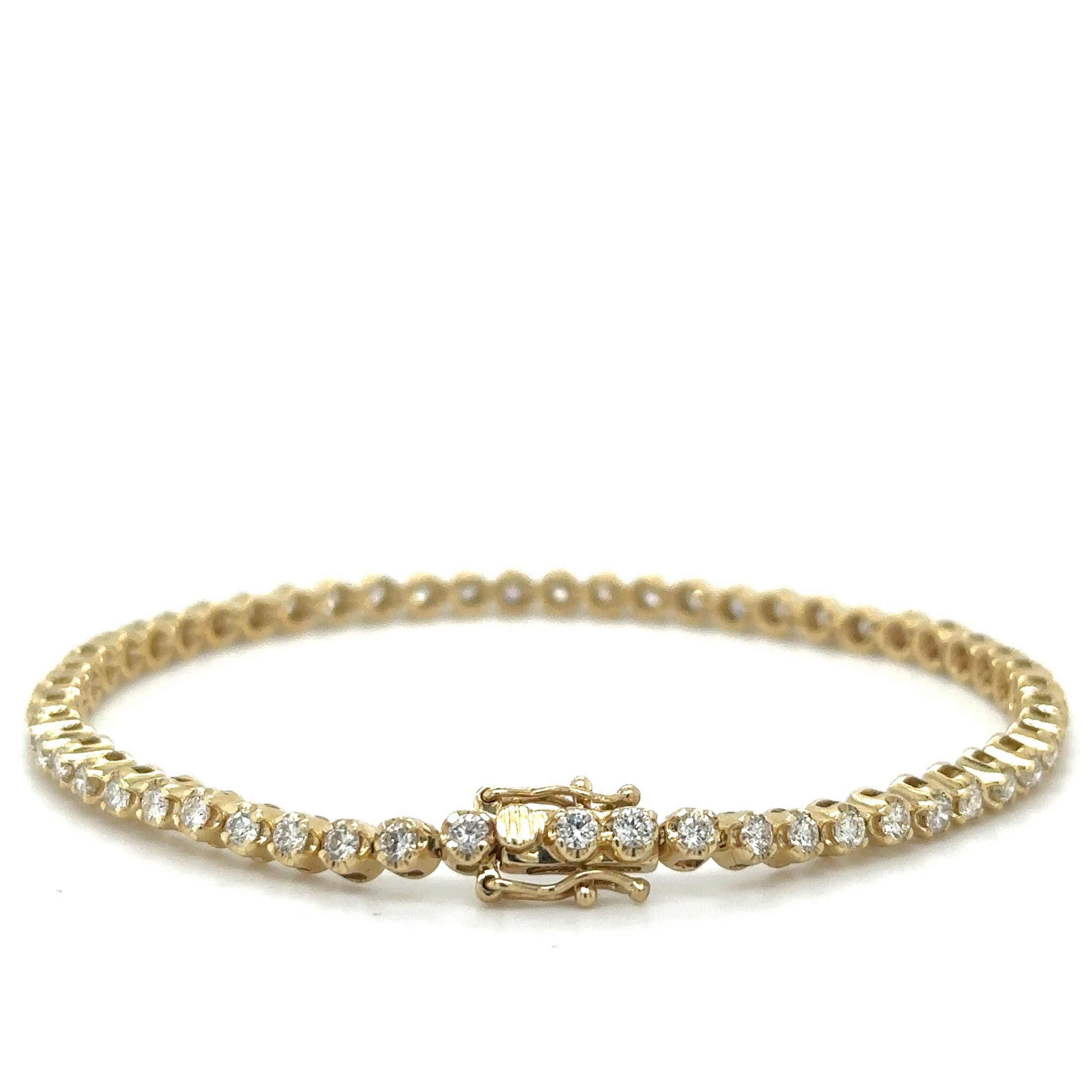 14K Yellow Gold Diamonds Tennis Bracelet 2.00 TCW
