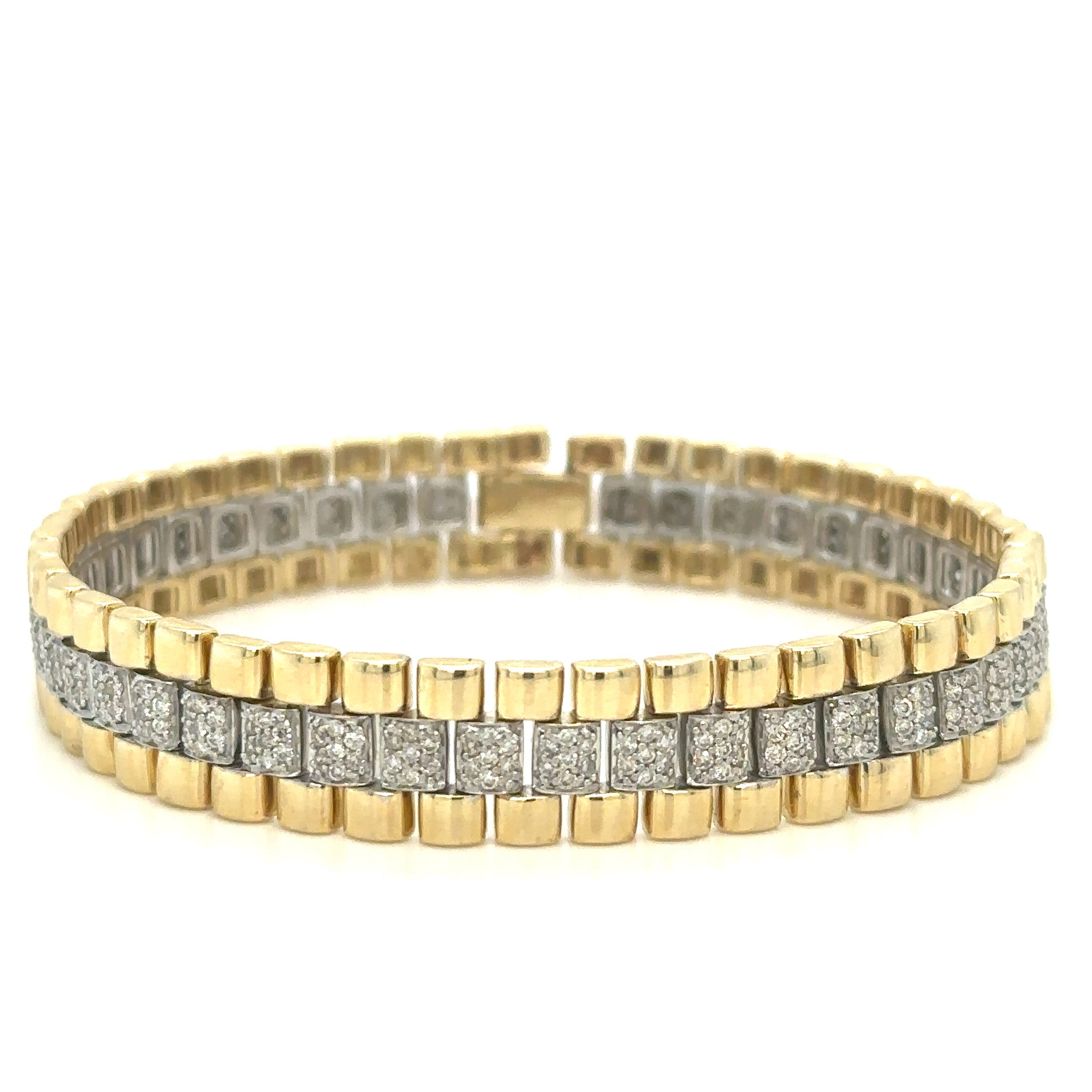 14K Yellow Gold Diamond Bracelet 1.52 TCW
