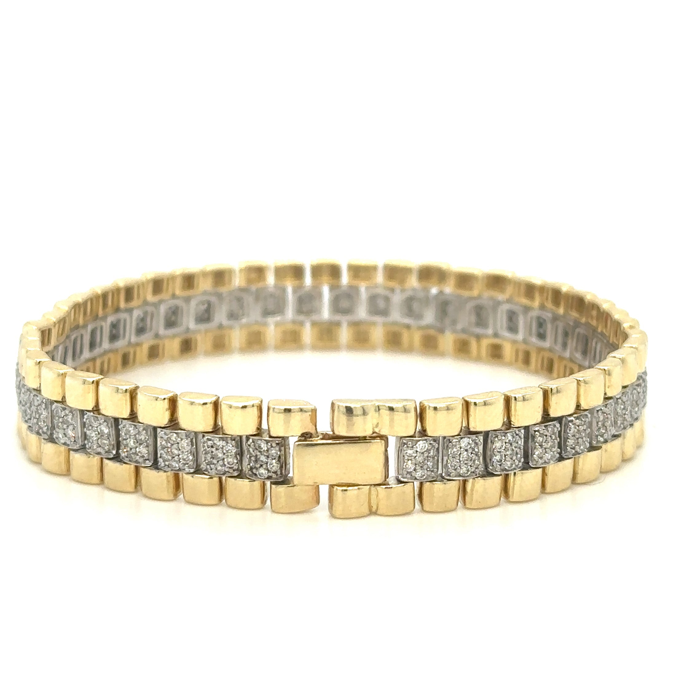 14K Yellow Gold Diamond Bracelet 1.52 TCW