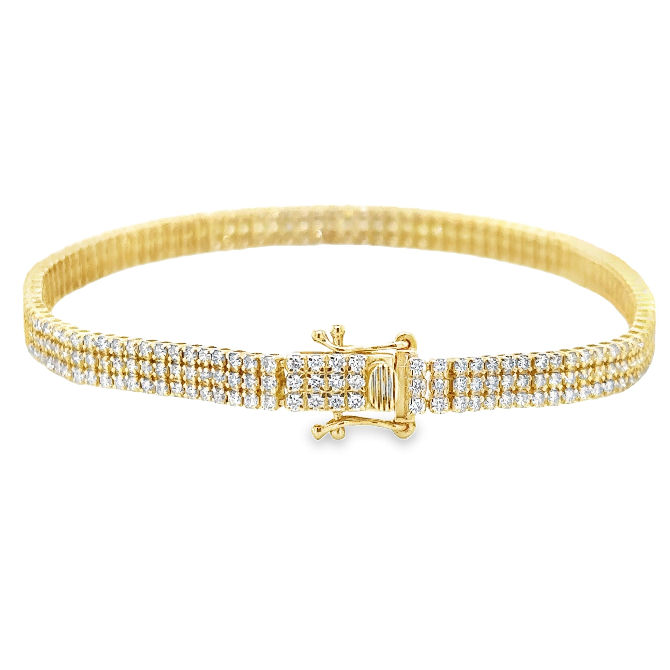 14K Yellow Gold Diamond Bracelet 2.96 TCW