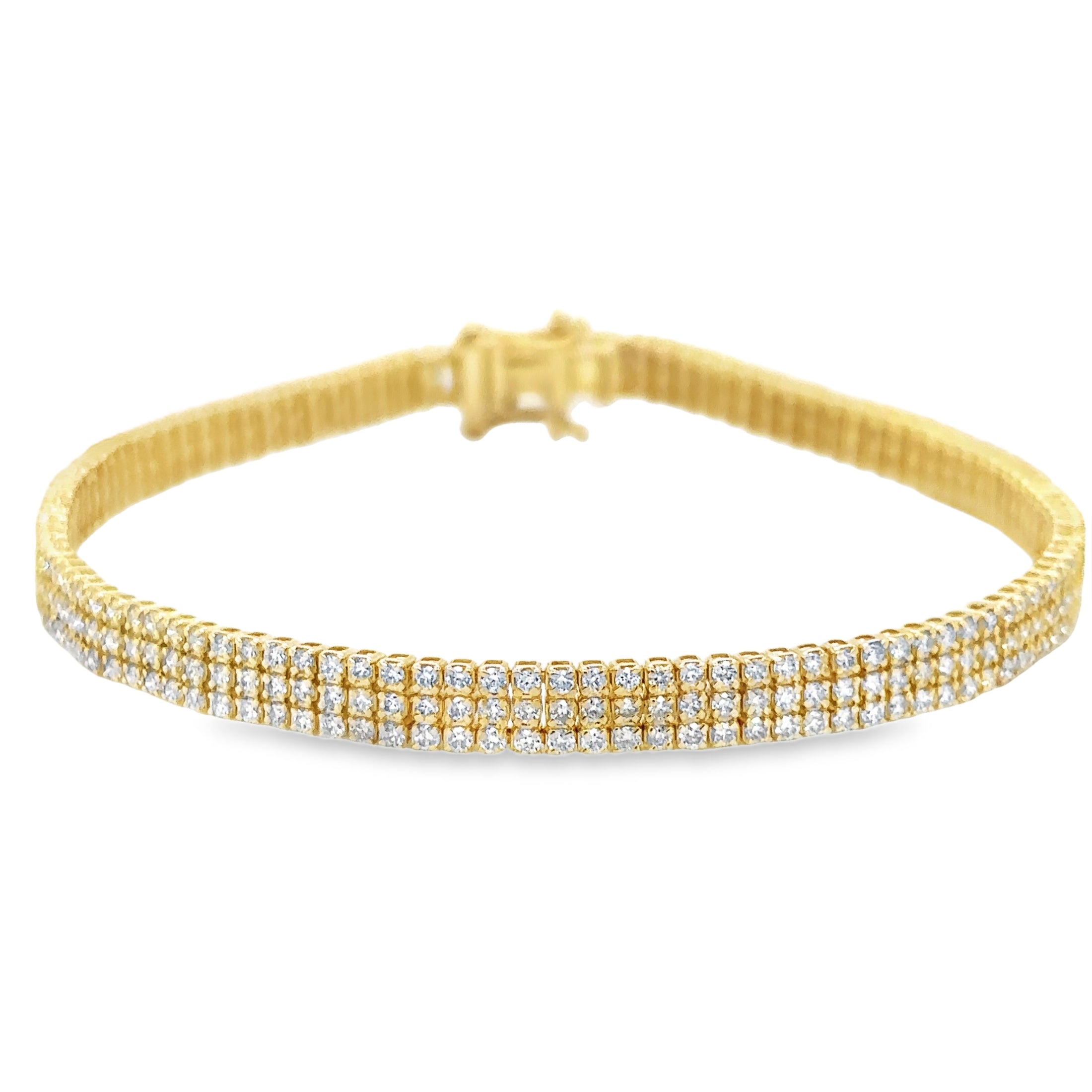 14K Yellow Gold Diamond Bracelet 2.96 TCW