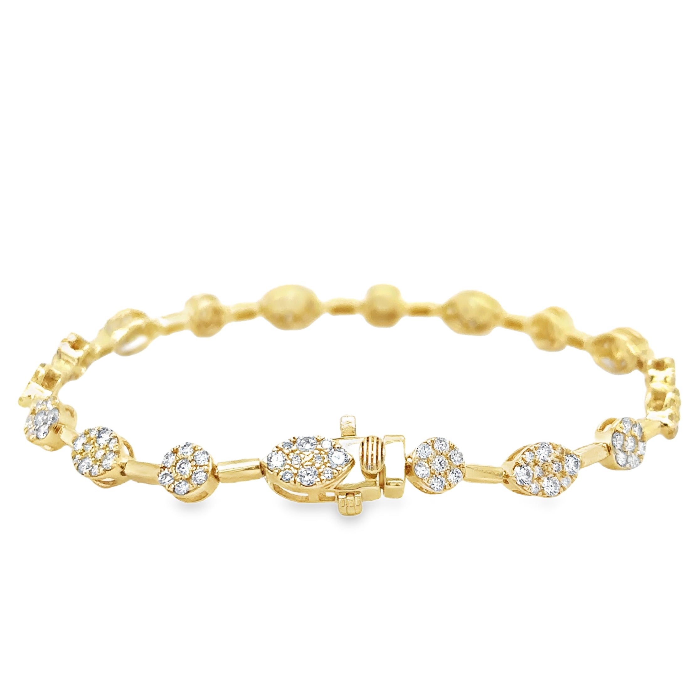 14K Yellow Gold Diamond Bracelet 1.92 TCW