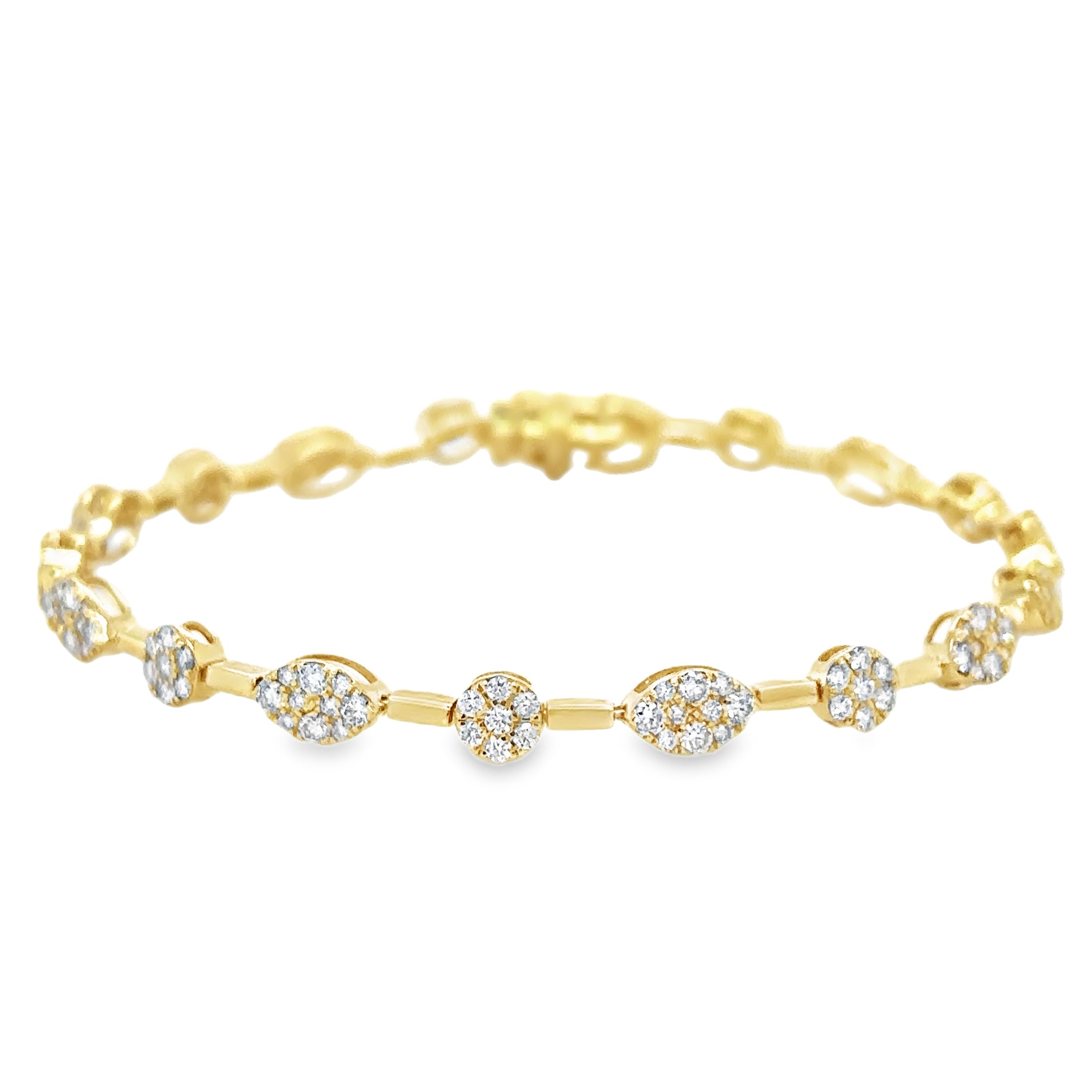 14K Yellow Gold Diamond Bracelet 1.92 TCW