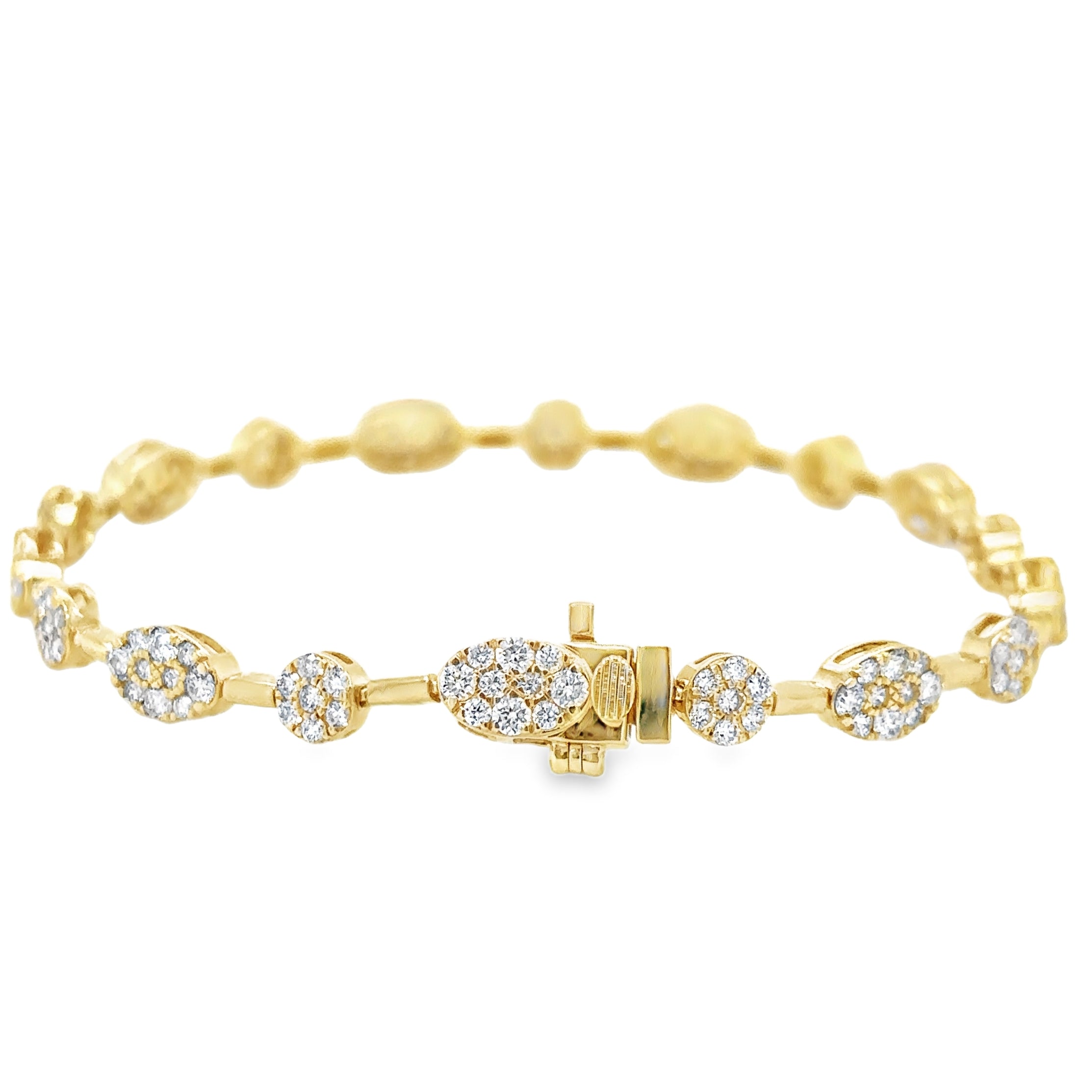 14K Yellow Gold Diamond Bracelet 2.45 TCW
