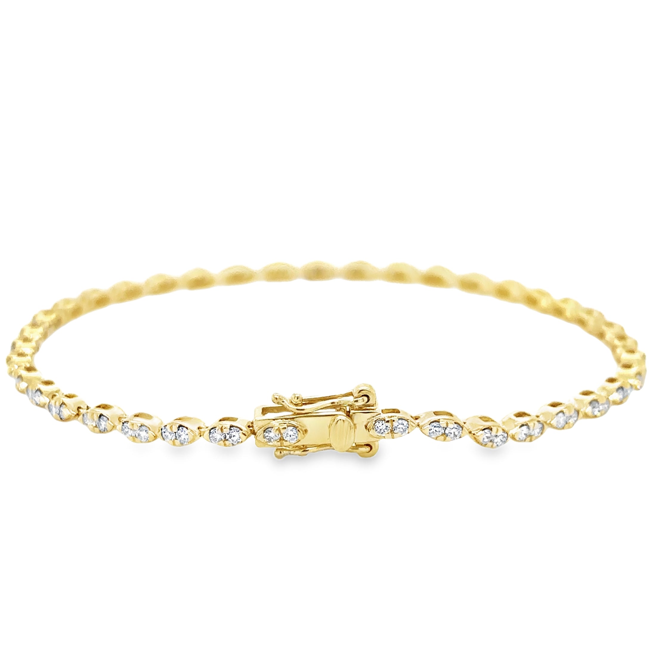 14K Yellow Gold Diamond Tennis Bracelet 2.04 TCW