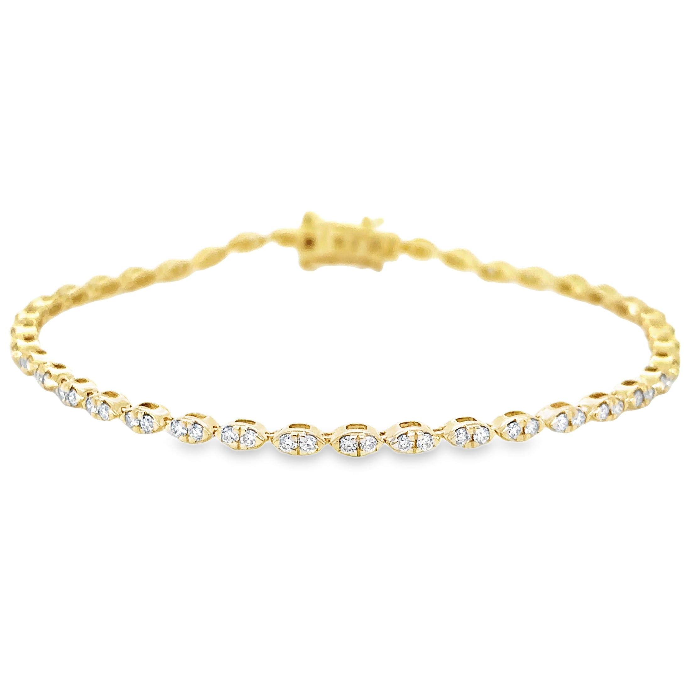 14K Yellow Gold Diamond Tennis Bracelet 2.04 TCW