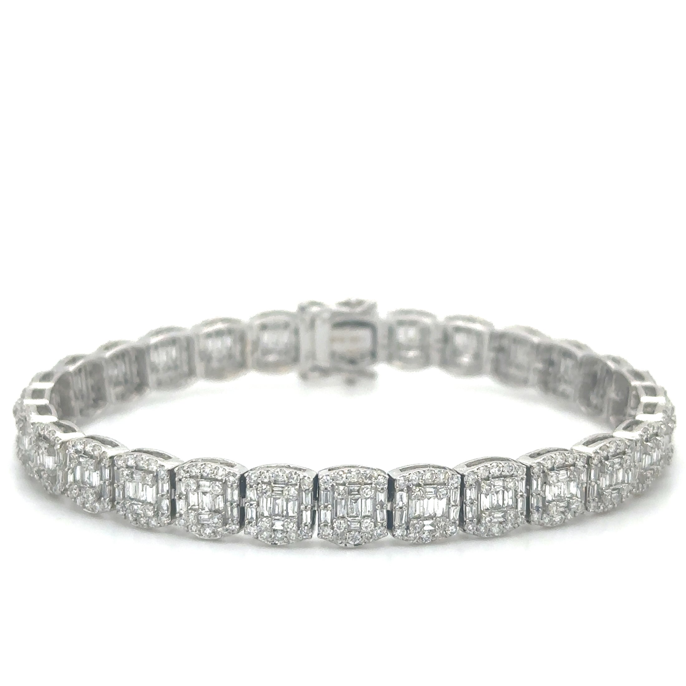 14K White Gold Diamond Bracelet 5.95 TCW