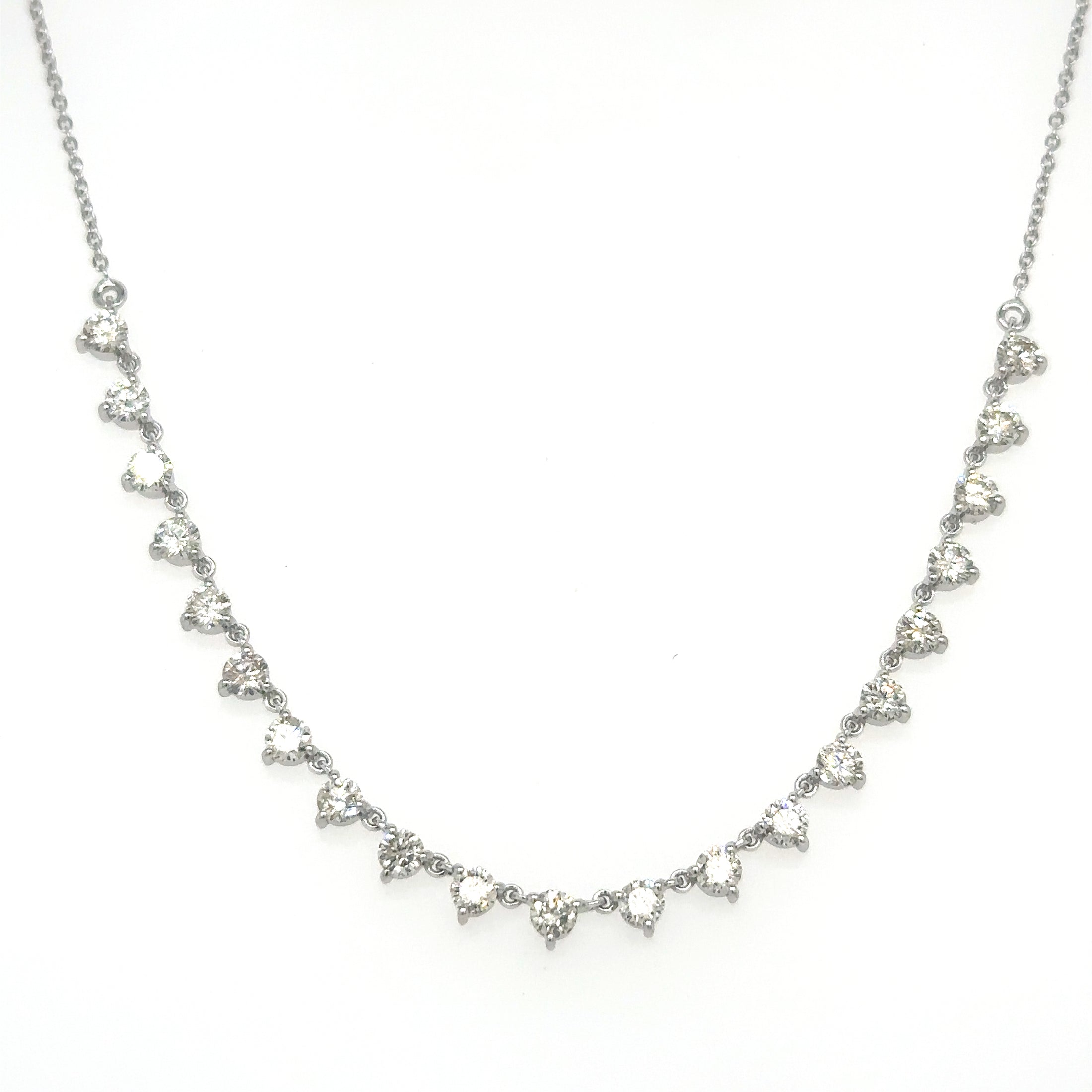 14K White Gold Necklace With Diamonds 2.06 TCW