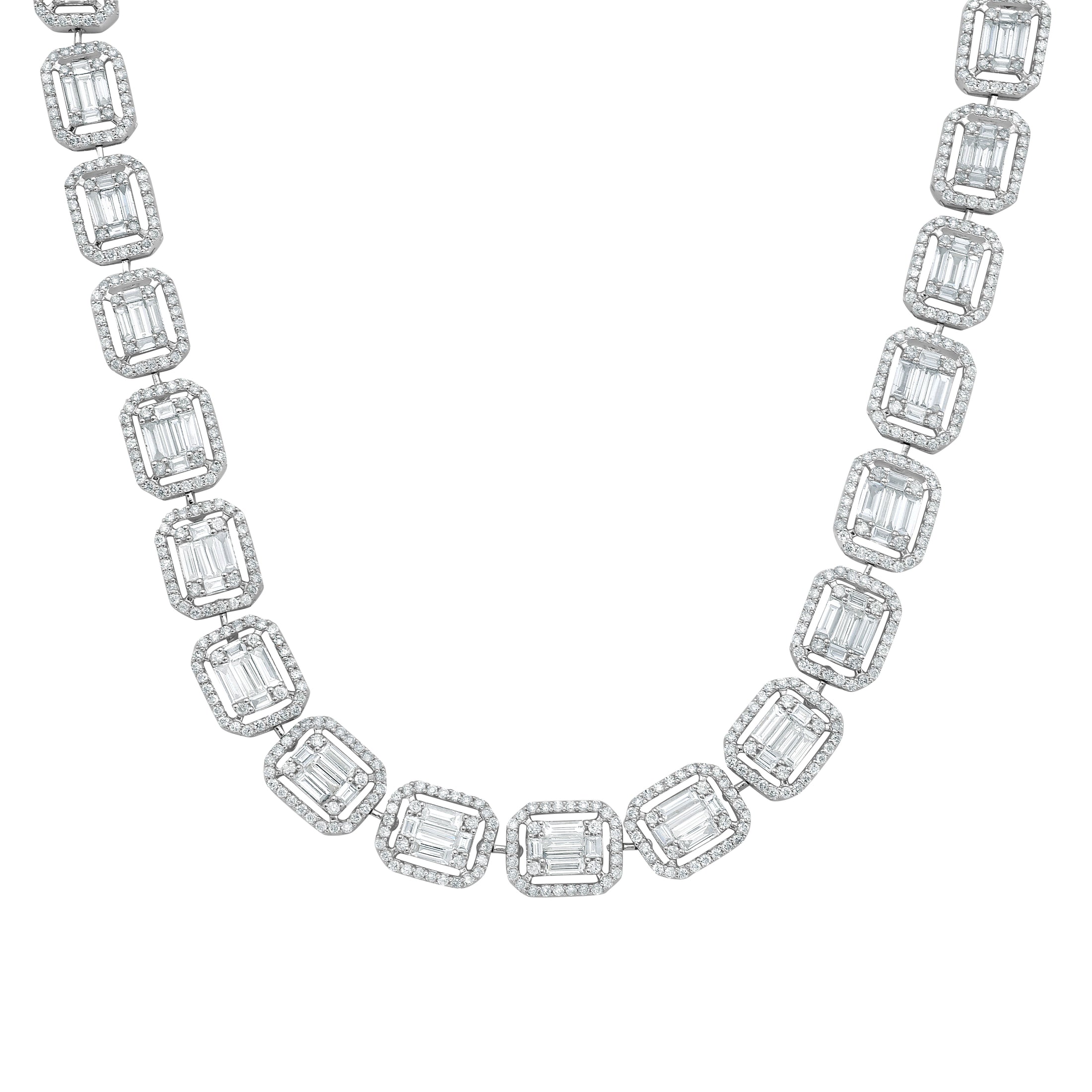 18K White Gold Diamond Necklace 15.8 TCW