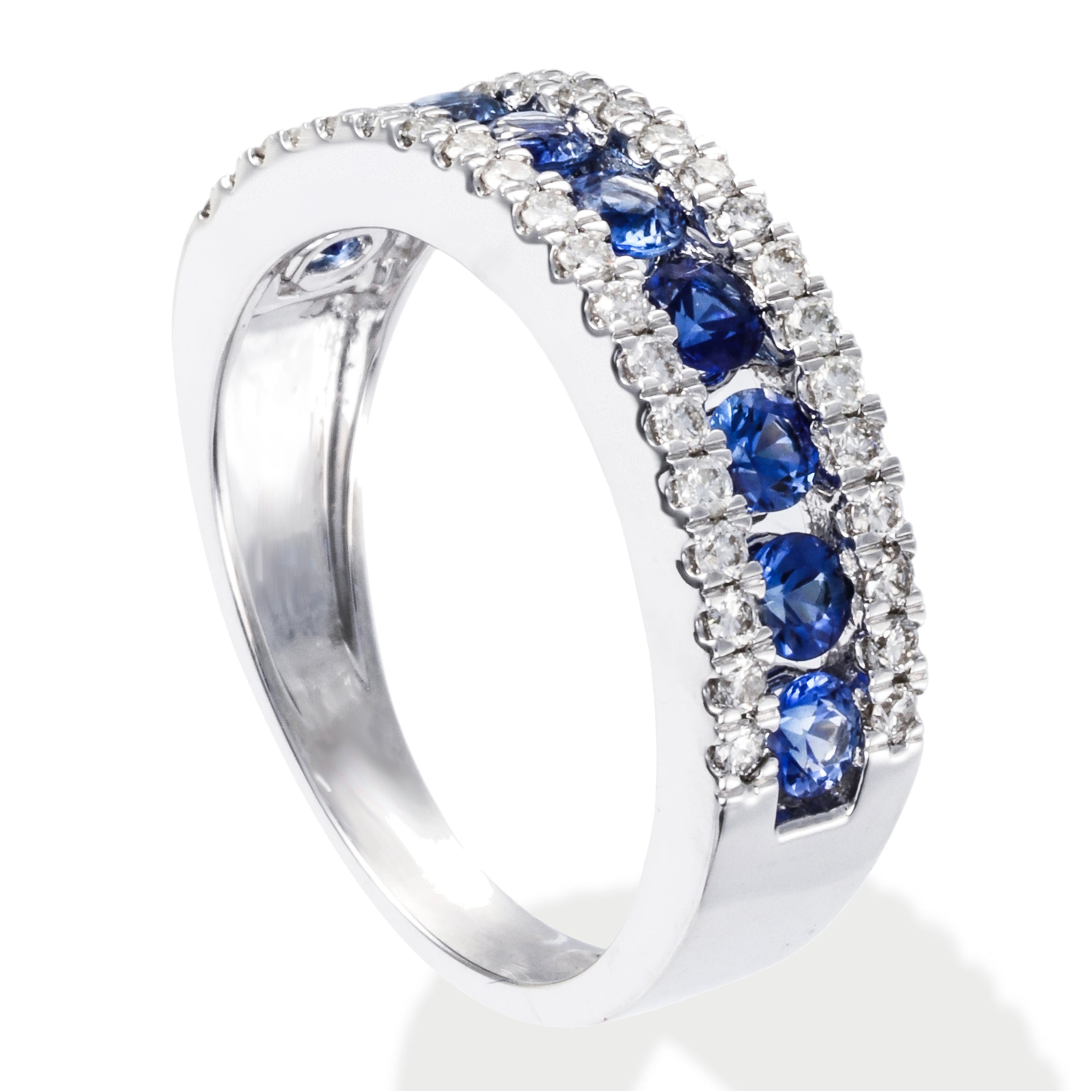 Diamond & Blue Sapphire Ring 1.30 TCW
