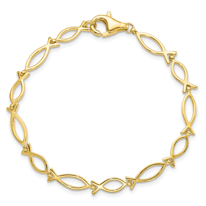 Flower Chain Bracelet In 10k Yellow Gold 1