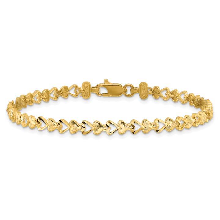 Heart Chain Bracelet In 10k Yellow Gold