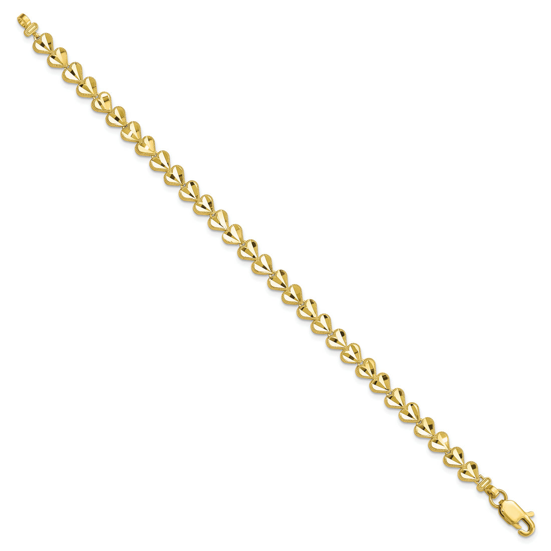 Heart Chain Bracelet In 10k Yellow Gold 1