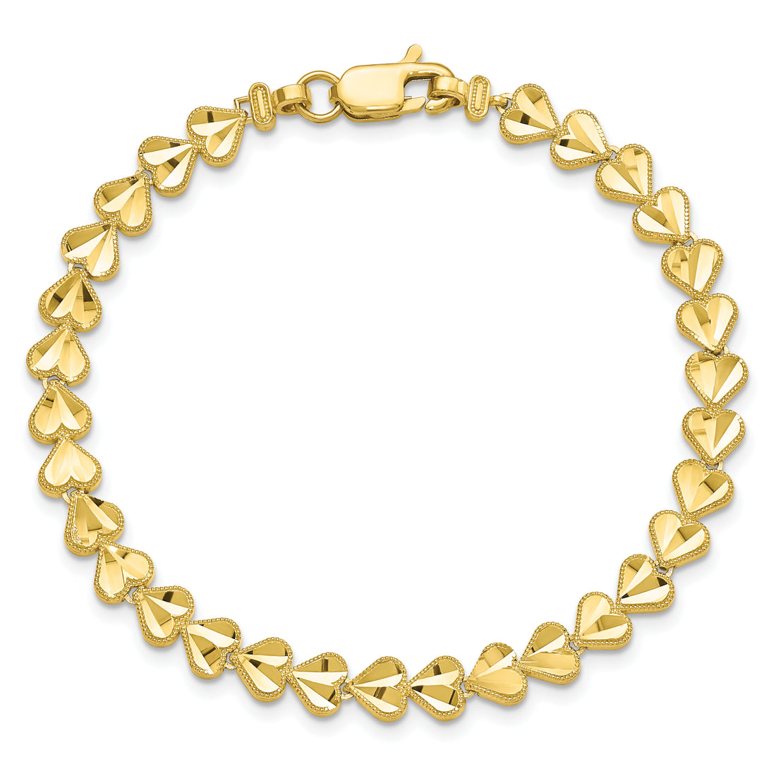 Heart Chain Bracelet In 10k Yellow Gold 1