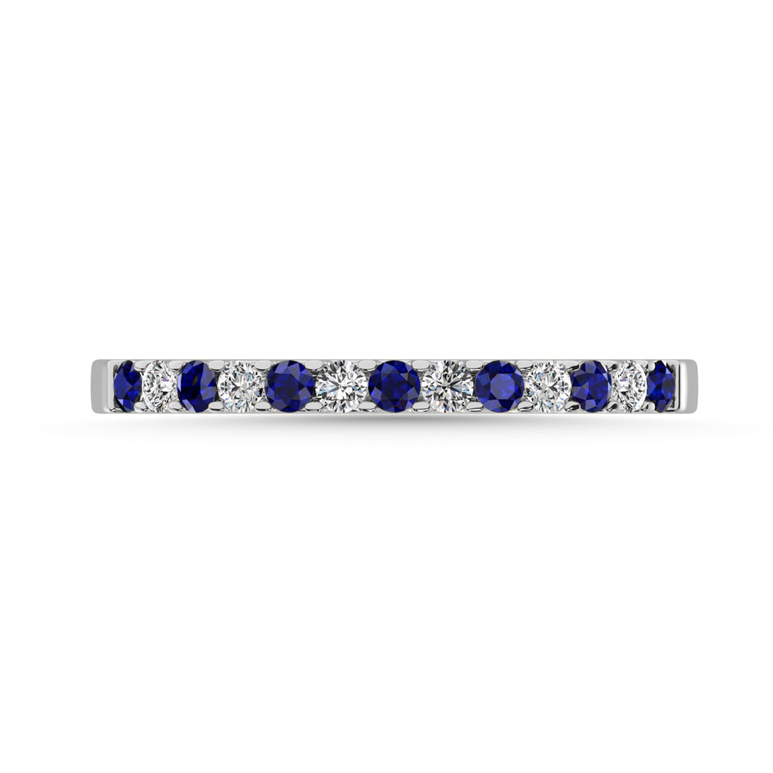 Diamond & Sapphire Anniversary Stackable Ring In 14k White & Gold