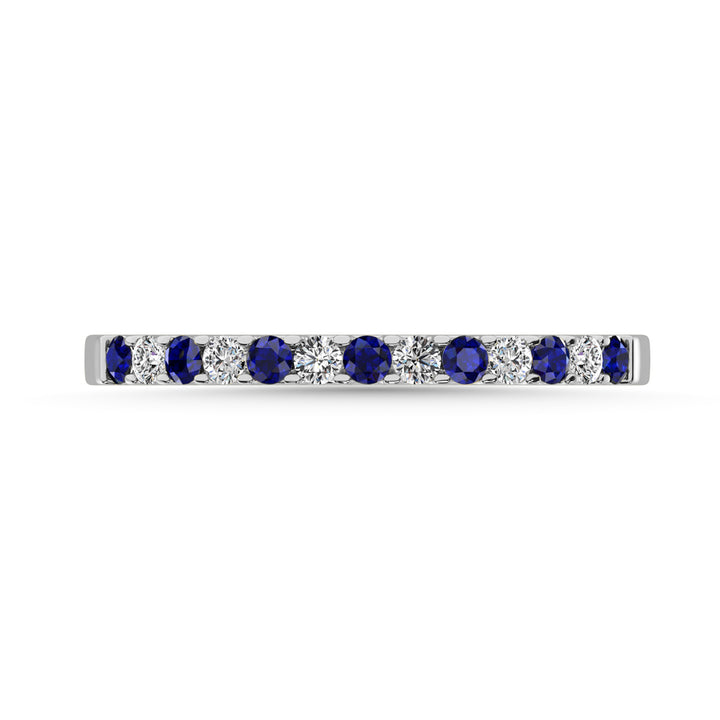 Diamond & Sapphire Anniversary Stackable Ring In 14k White & Gold