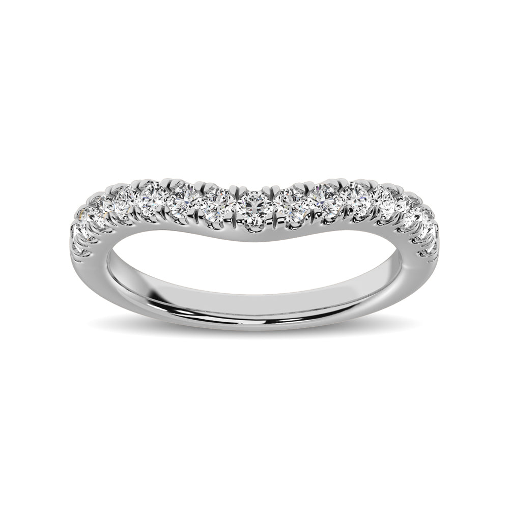 Diamond PaveChevron Ring In 14k White Gold