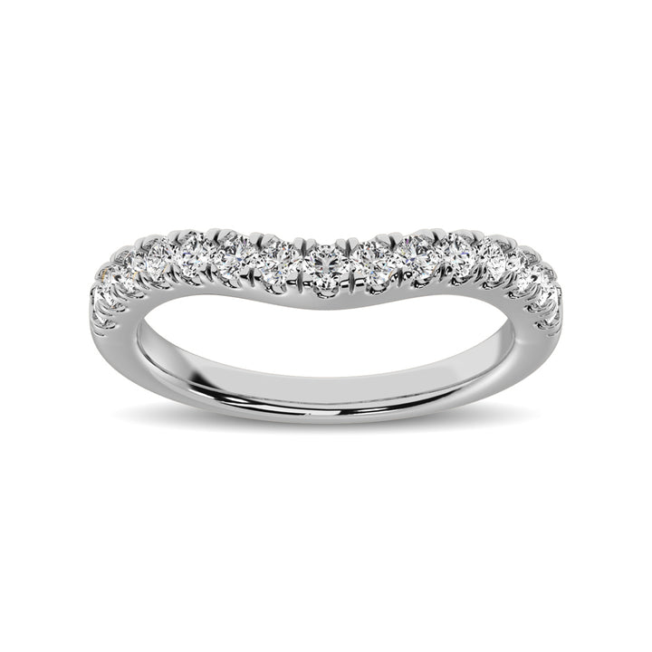 Diamond PaveChevron Ring In 14k White Gold