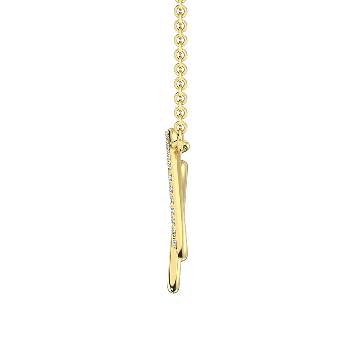 Diamond InterlinkedCircle Necklace In 10k Yellow Gold