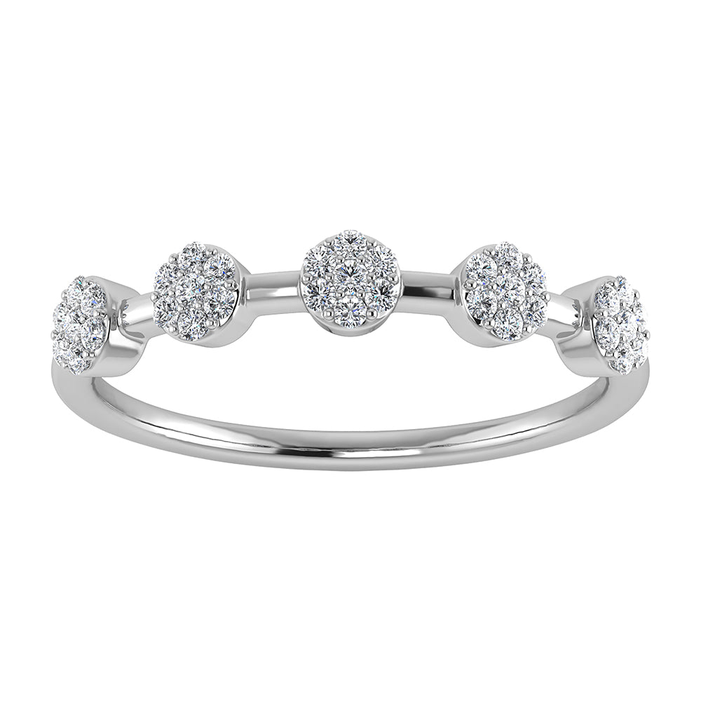 Diamond StackableCluster Ring In 10k White Gold