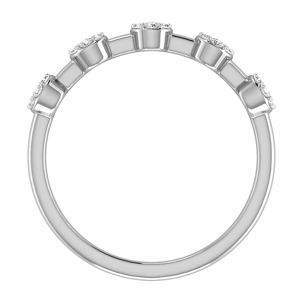 Diamond StackableCluster Ring In 10k White Gold