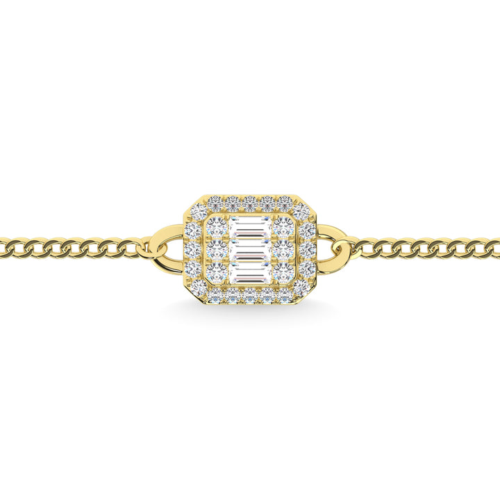 Diamond & Ruby Cuban Bracelet In 14k Yellow Gold