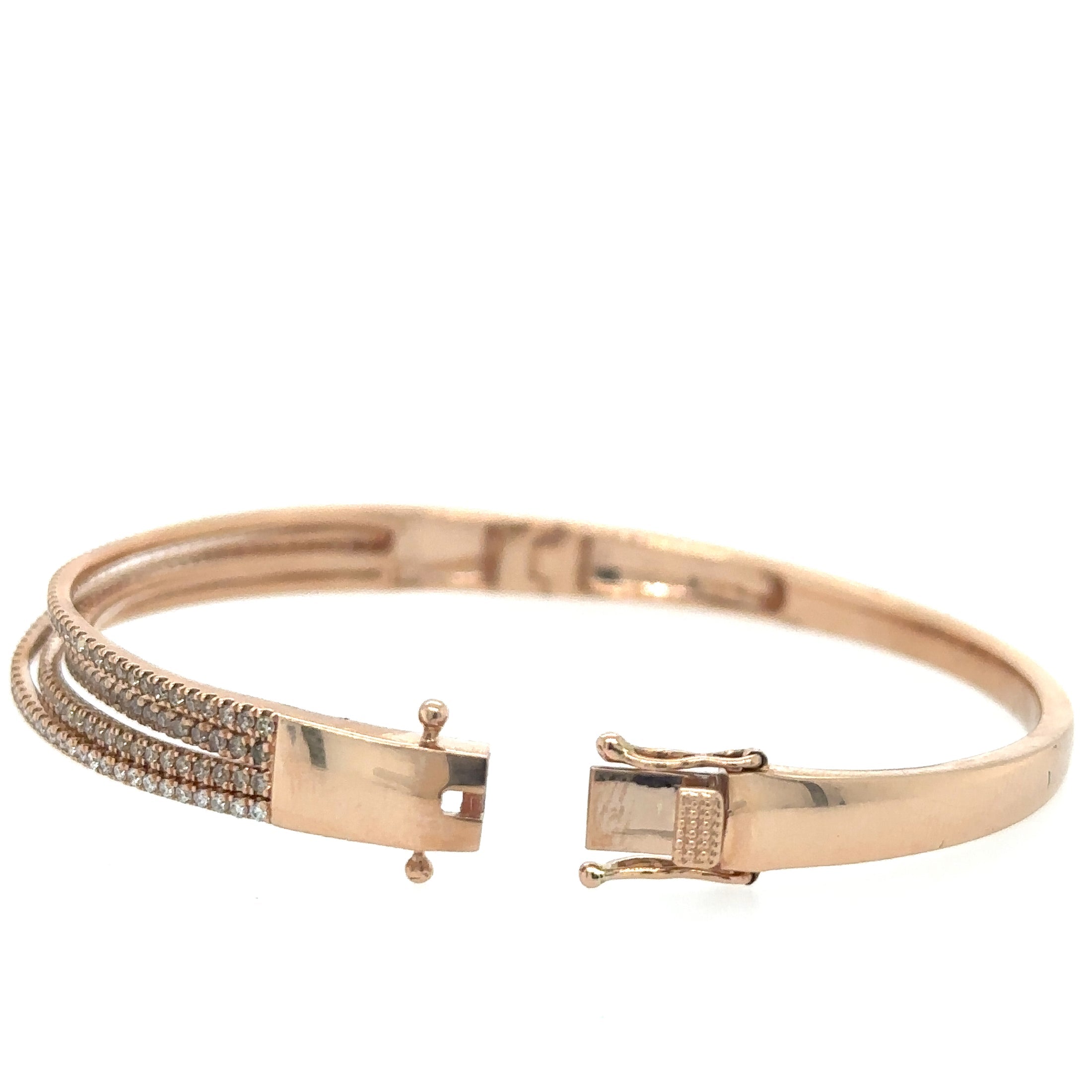 14K Rose Gold Bangle 1.41 TCW