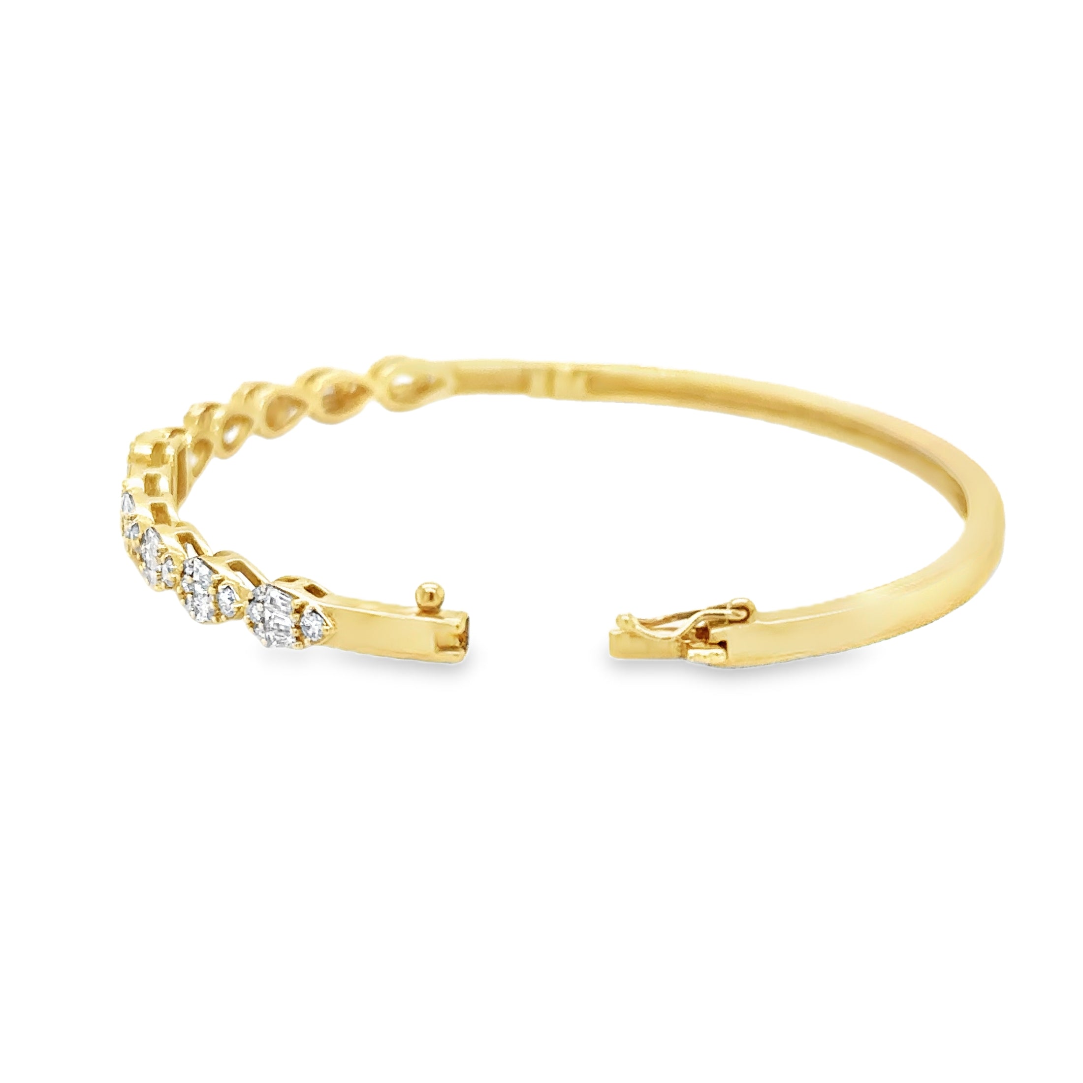 14K Yellow Gold Diamond Bangle 1.09 TCW