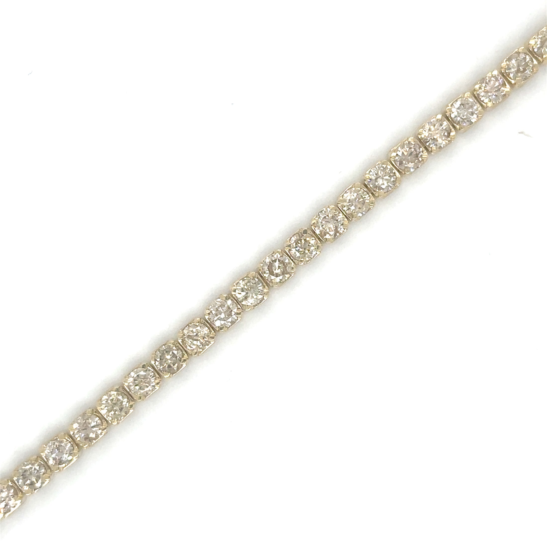 14K Yellow Gold Champagne Diamonds Tennis Bracelet  5.00 TCW