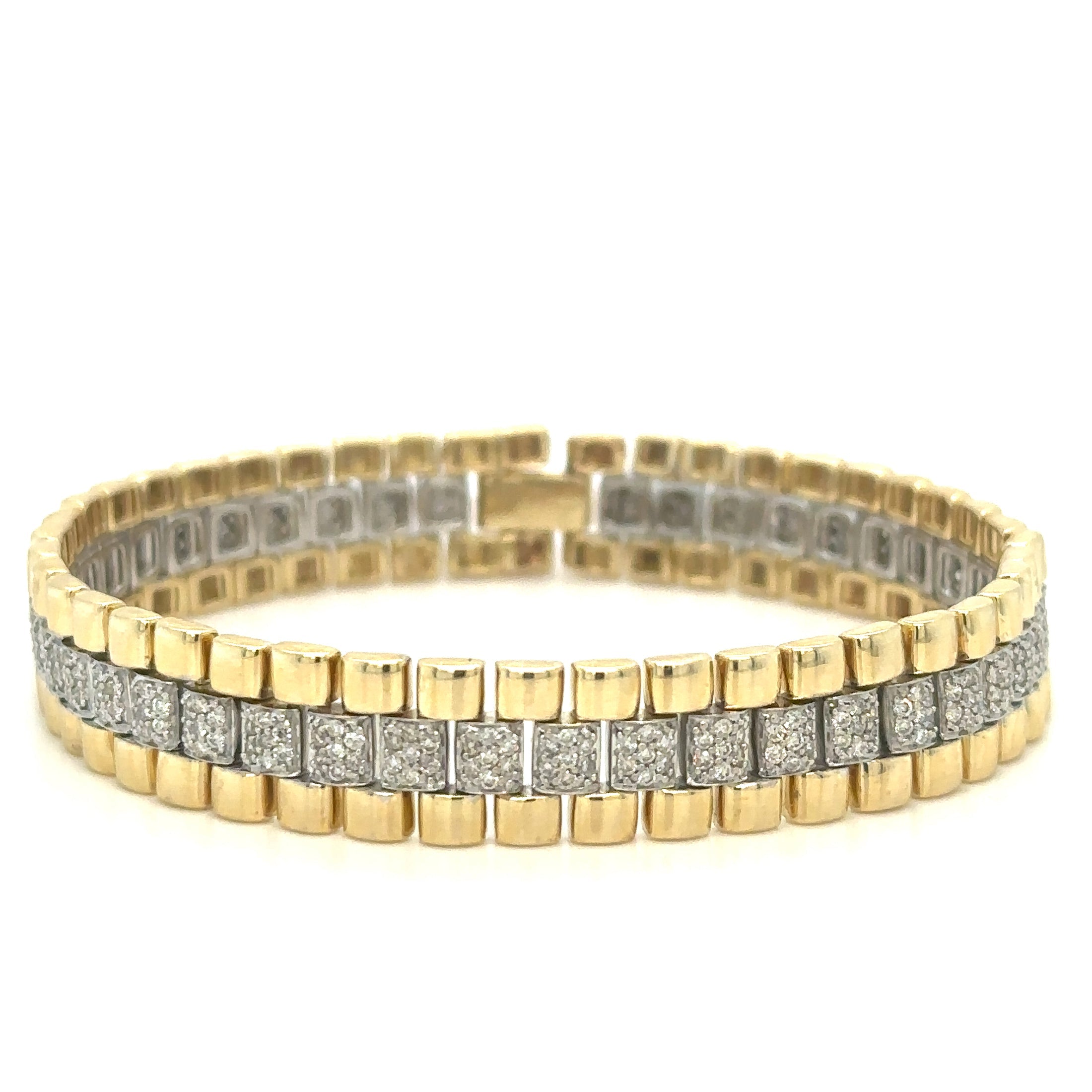 14K Yellow Gold Diamond Bracelet  1.52 TCW