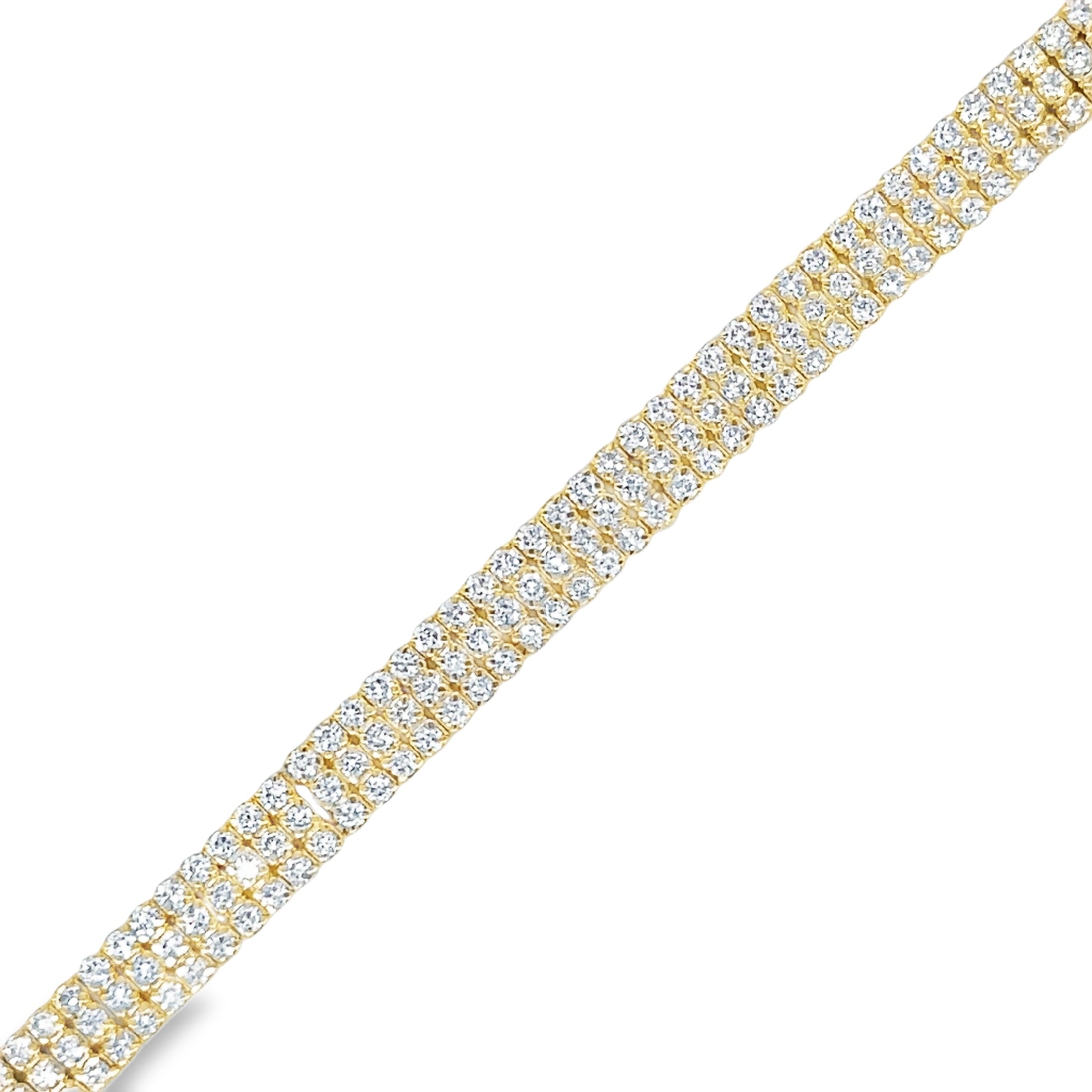 14K Yellow Gold Diamond Bracelet  2.96 TCW