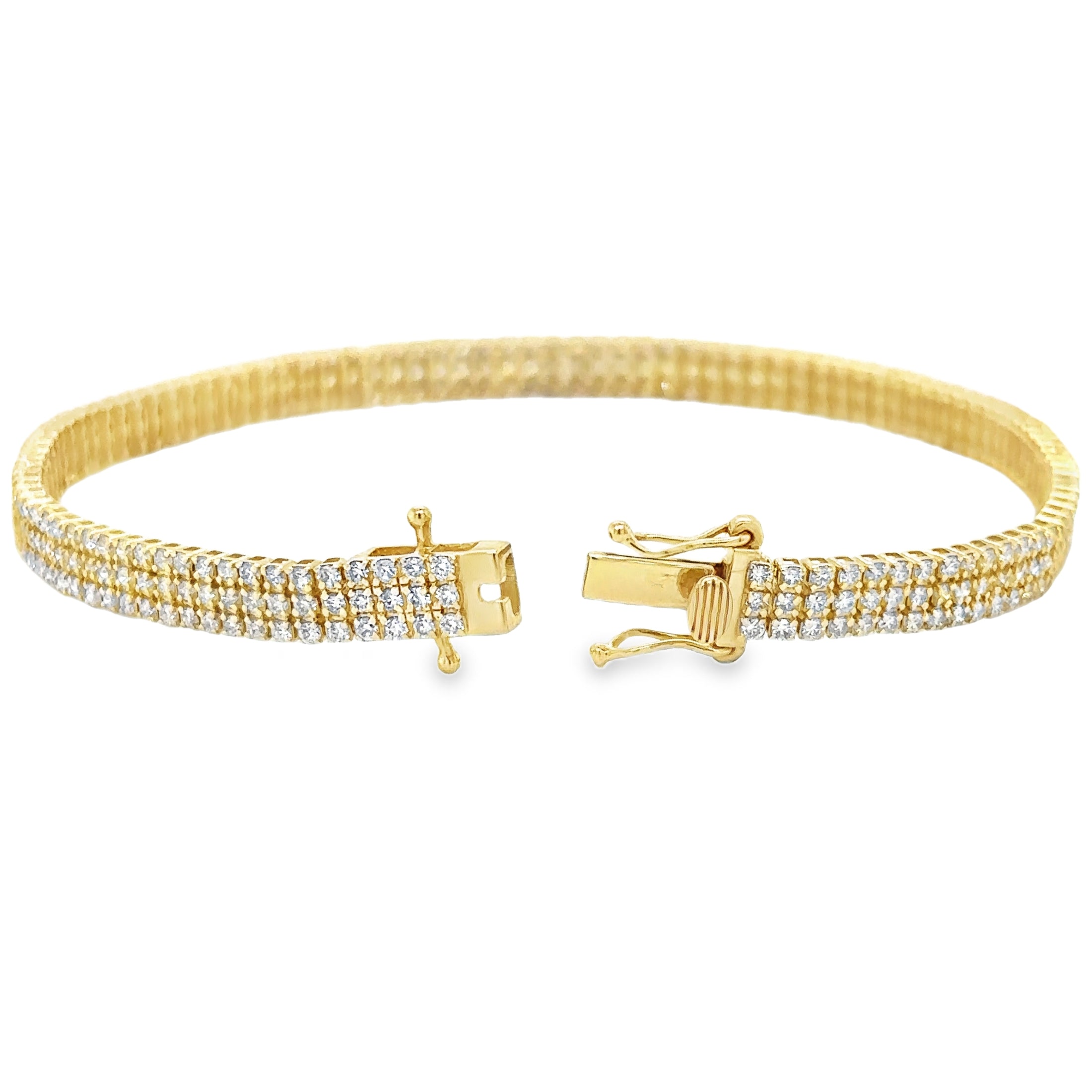 14K Yellow Gold Diamond Bracelet  2.96 TCW