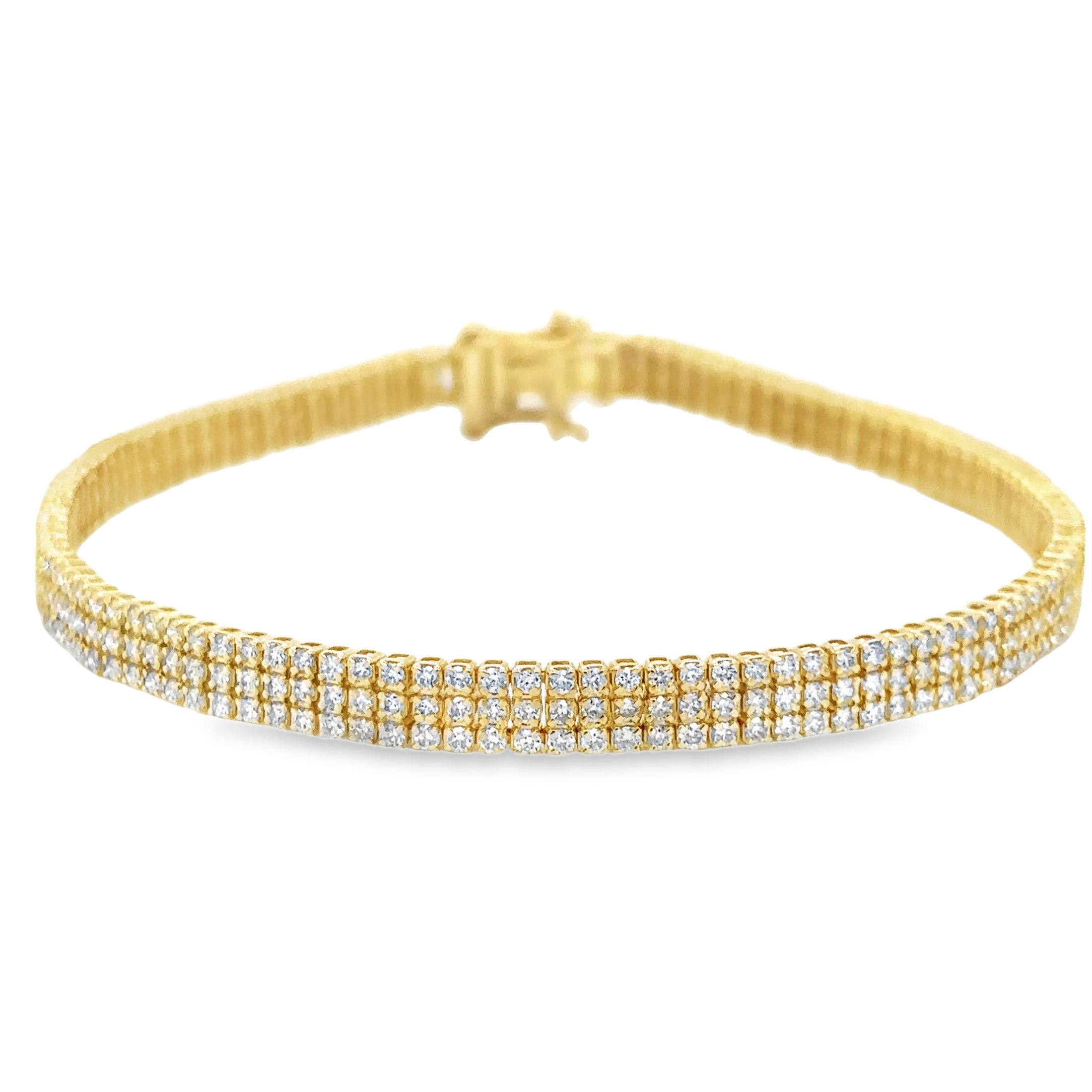 14K Yellow Gold Diamond Bracelet  2.96 TCW