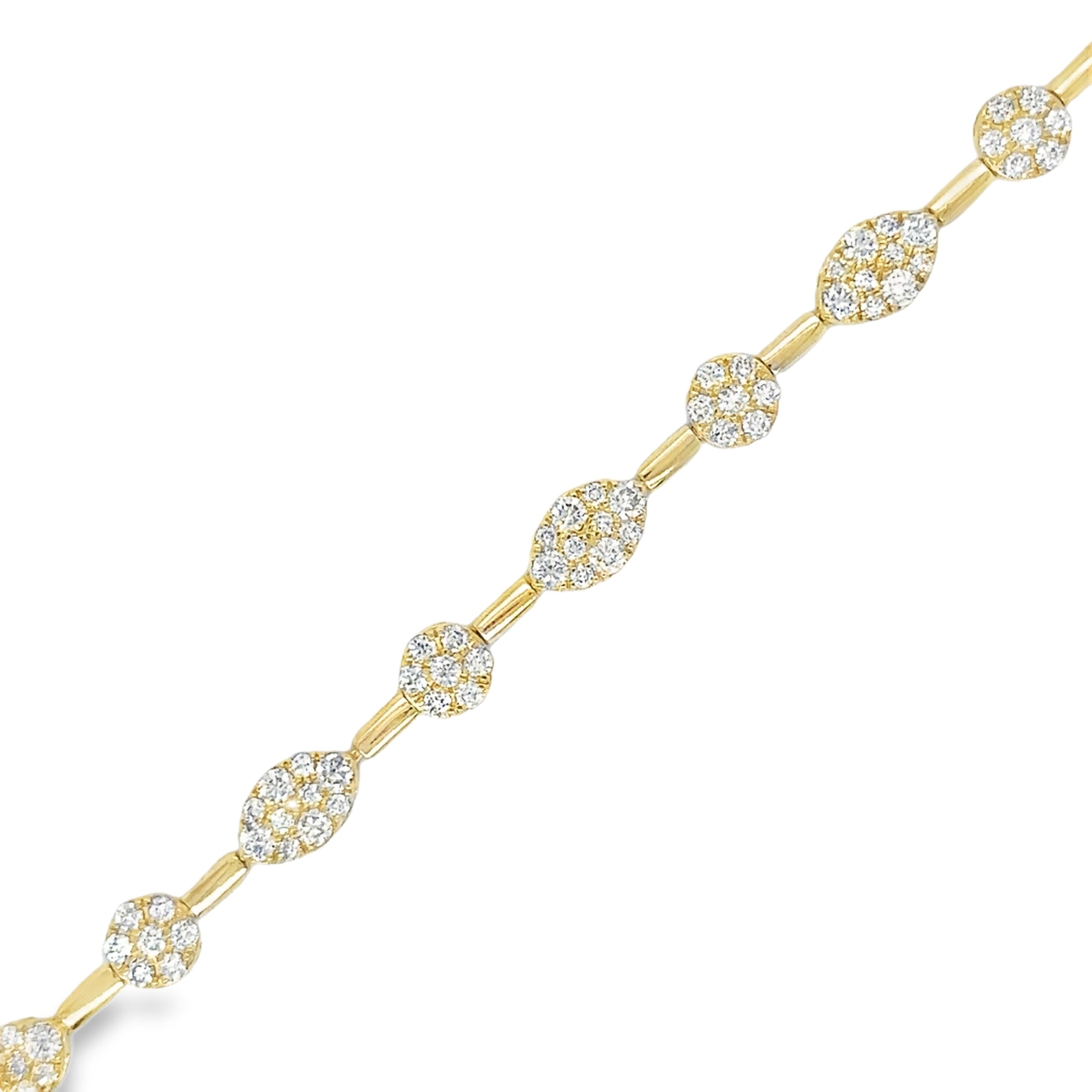 14K Yellow Gold Diamond Bracelet  1.92 TCW