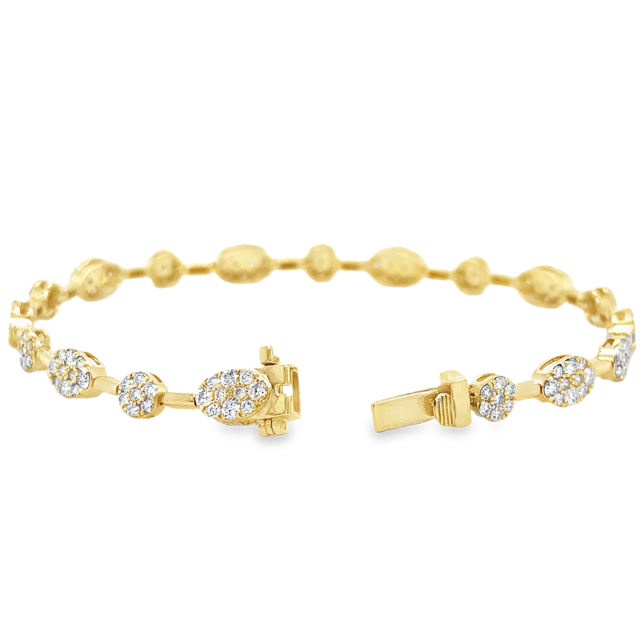 14K Yellow Gold Diamond Bracelet  2.45 TCW