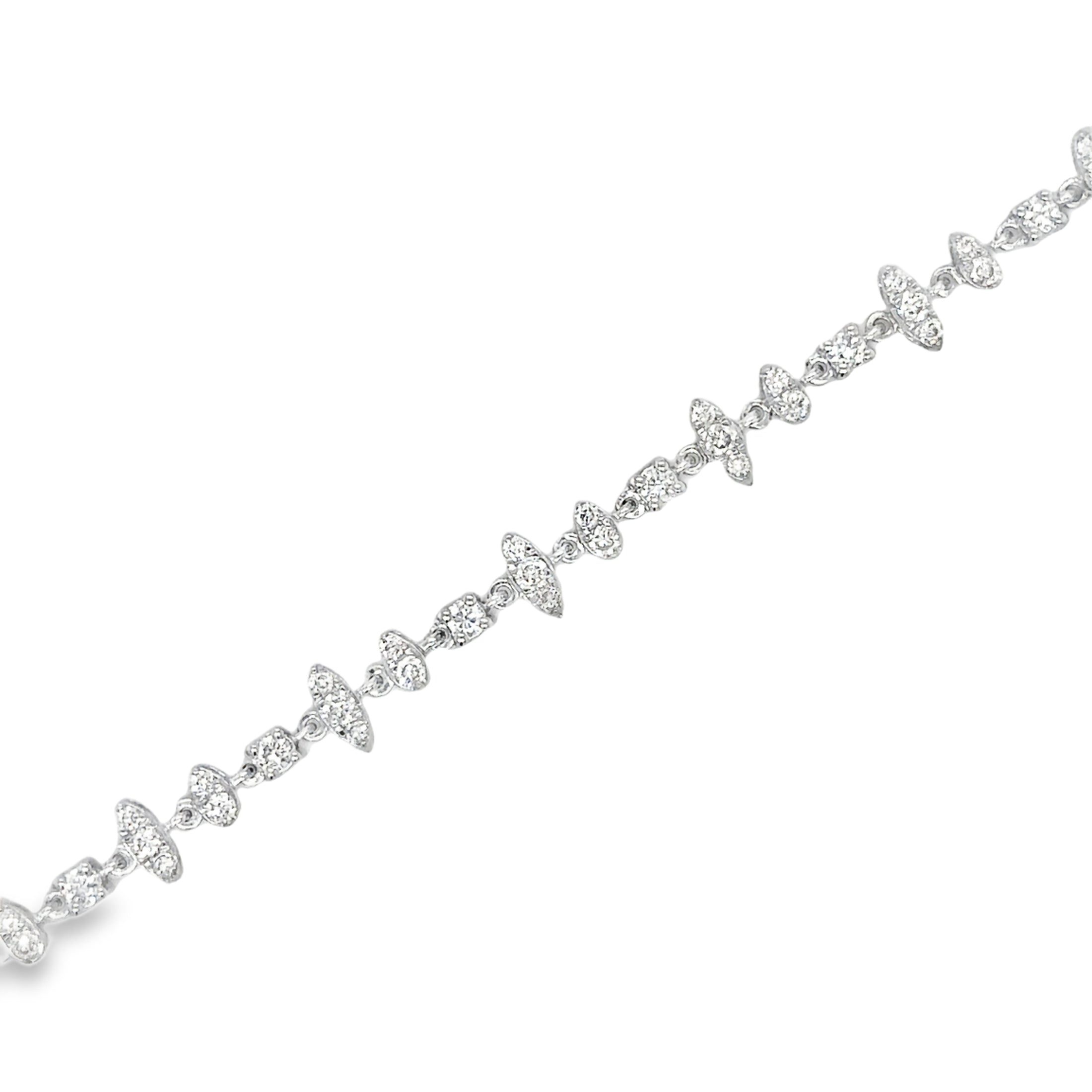 14K White Gold Diamond Bracelet  1.13 TCW