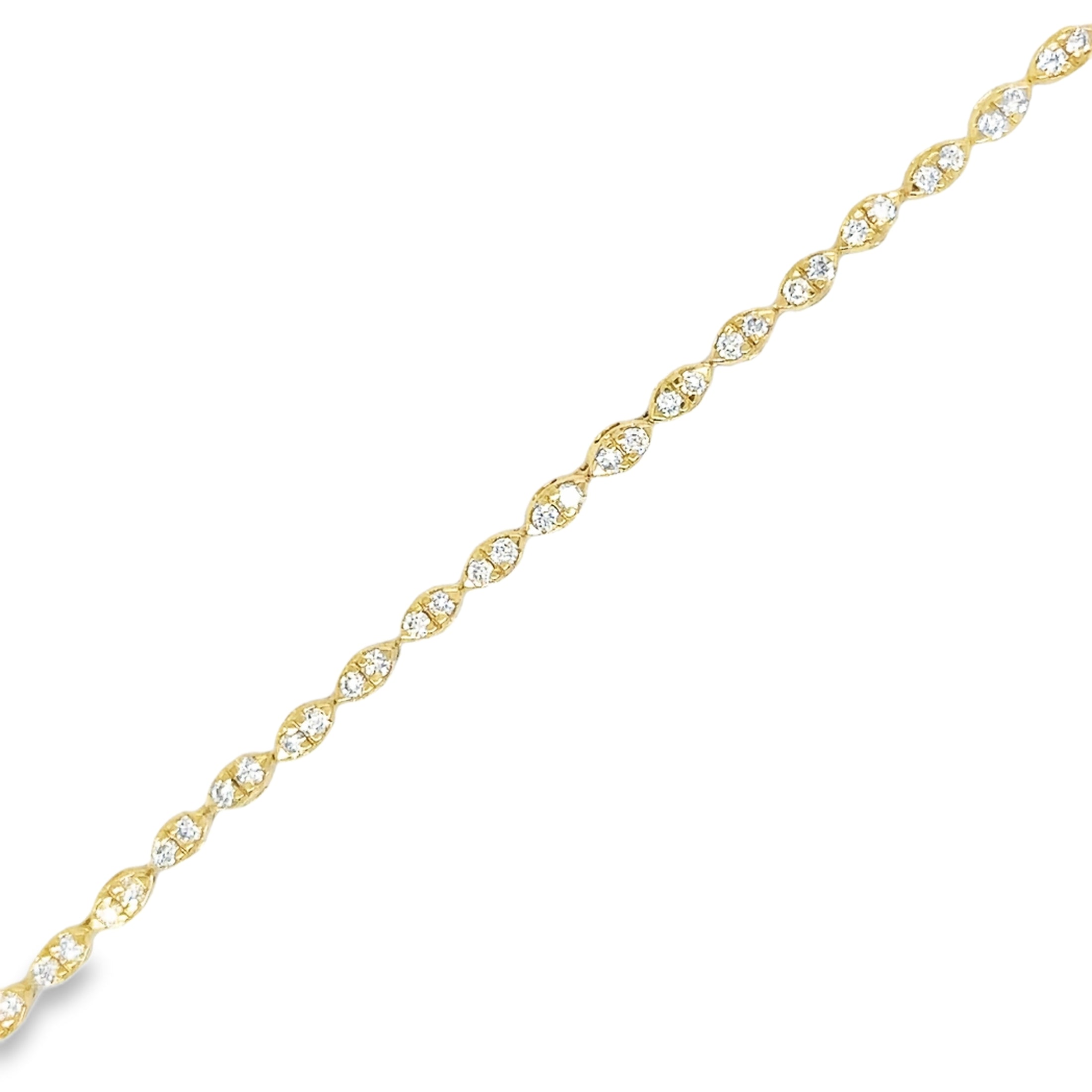 14K Yellow Gold Diamond Tennis Bracelet  2.04 TCW