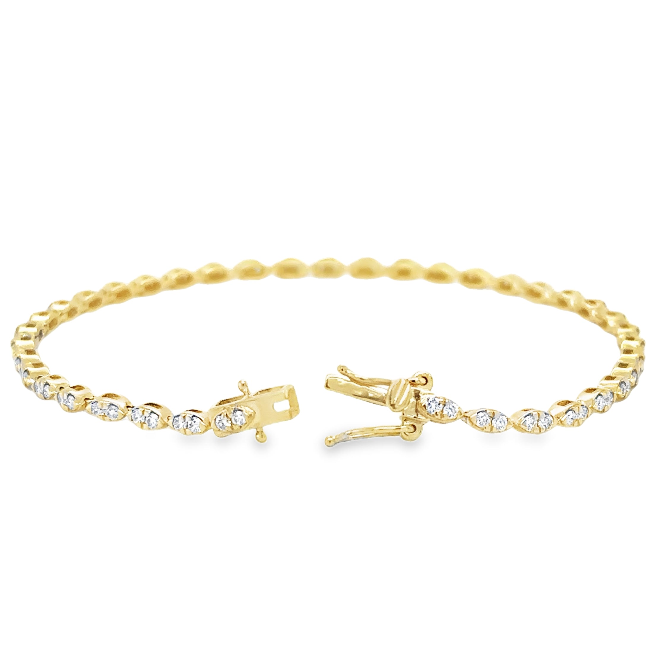 14K Yellow Gold Diamond Tennis Bracelet  2.04 TCW