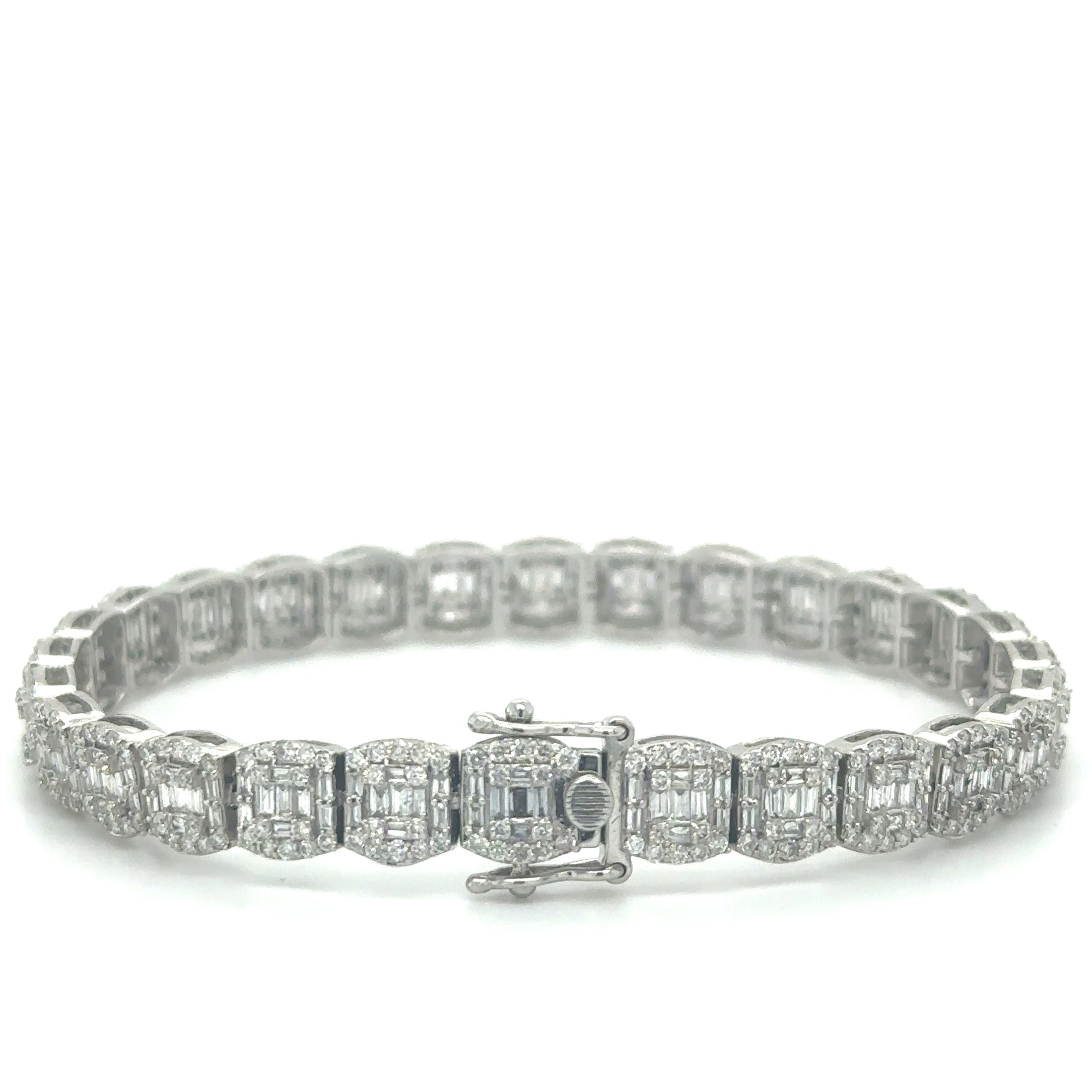 14K White Gold Diamond Bracelet  5.95 TCW