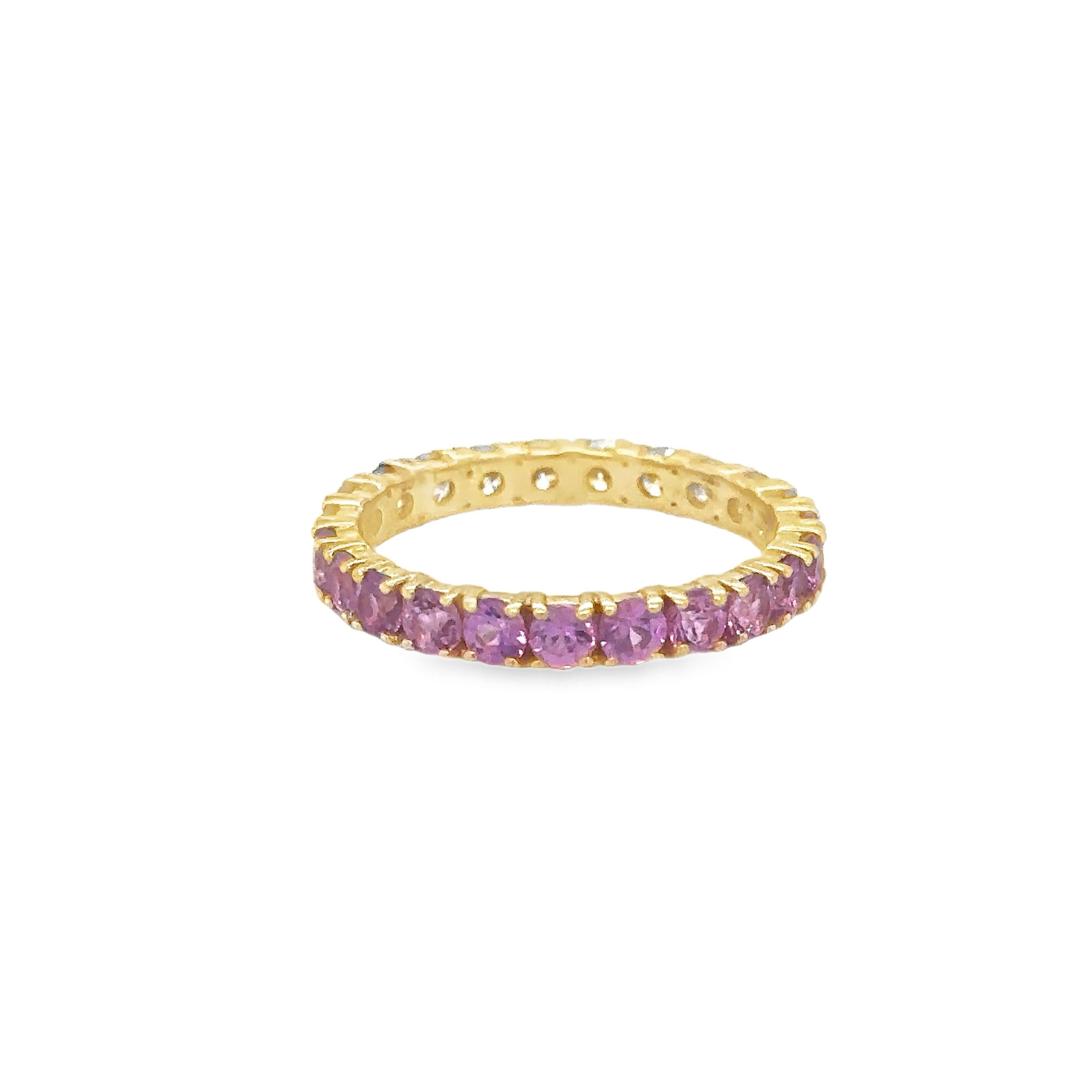 14K Yellow Gold Pink Sapphire & Diamonds Ring 2.27 TCW