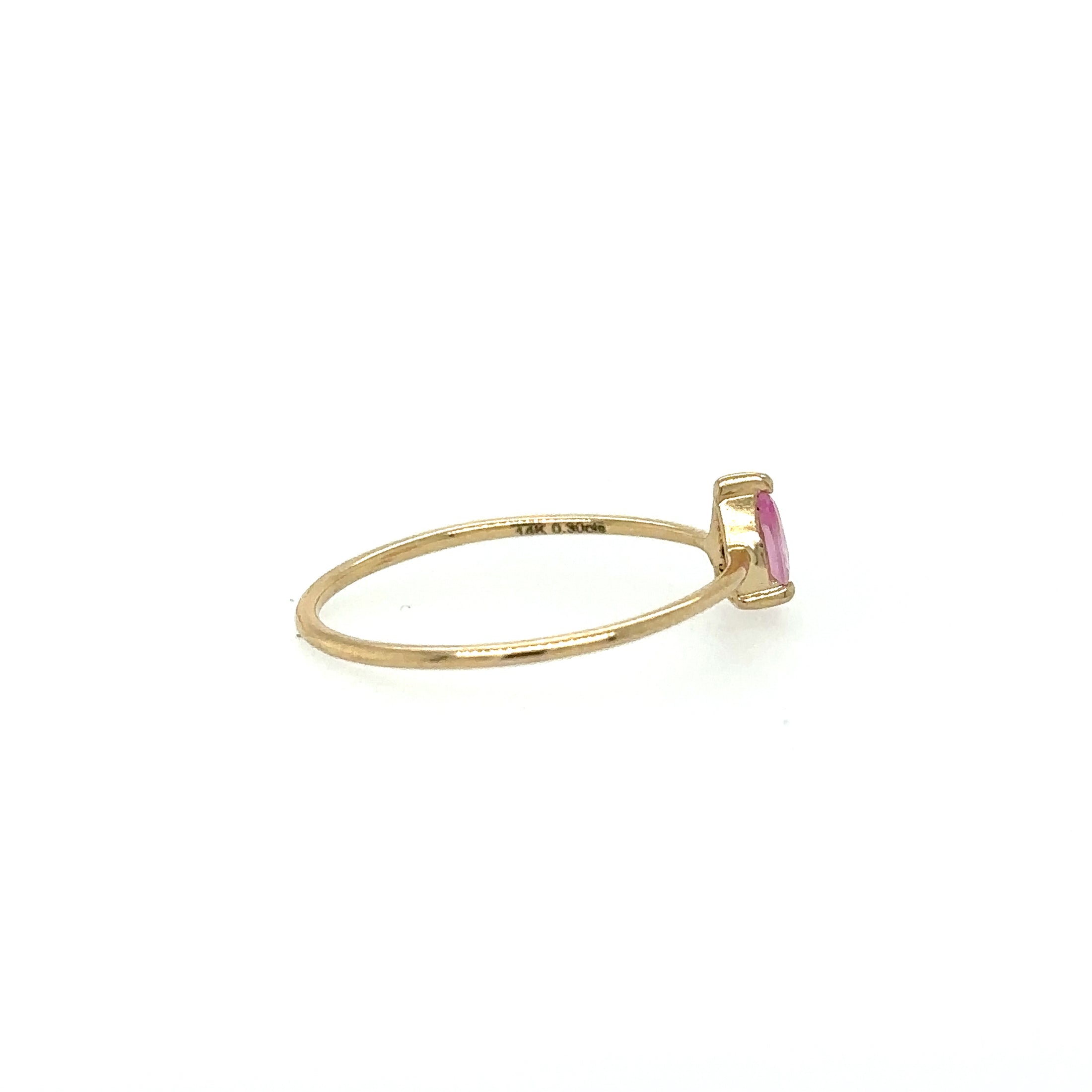 Anillo De Zafiro Rosa En Oro Amarillo De 14K, 0.30CT