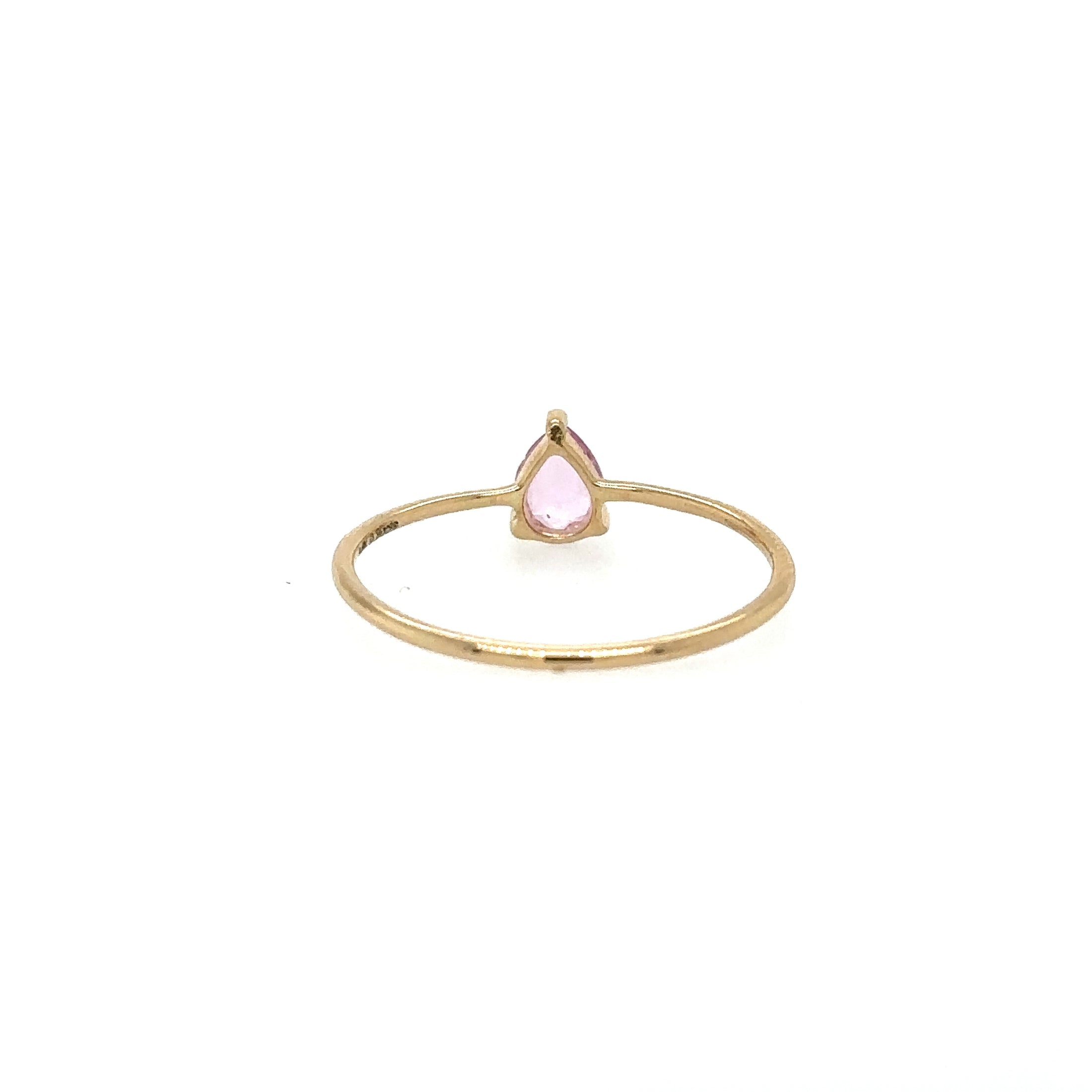 Anillo De Zafiro Rosa En Oro Amarillo De 14K, 0.30CT