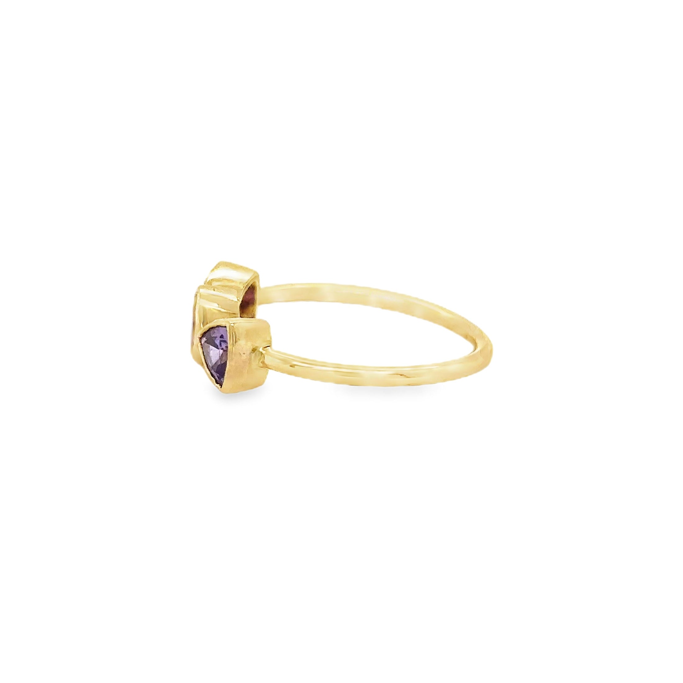 Anillo Multi Zafiro En Oro Amarillo De 14 K, 0.89CT