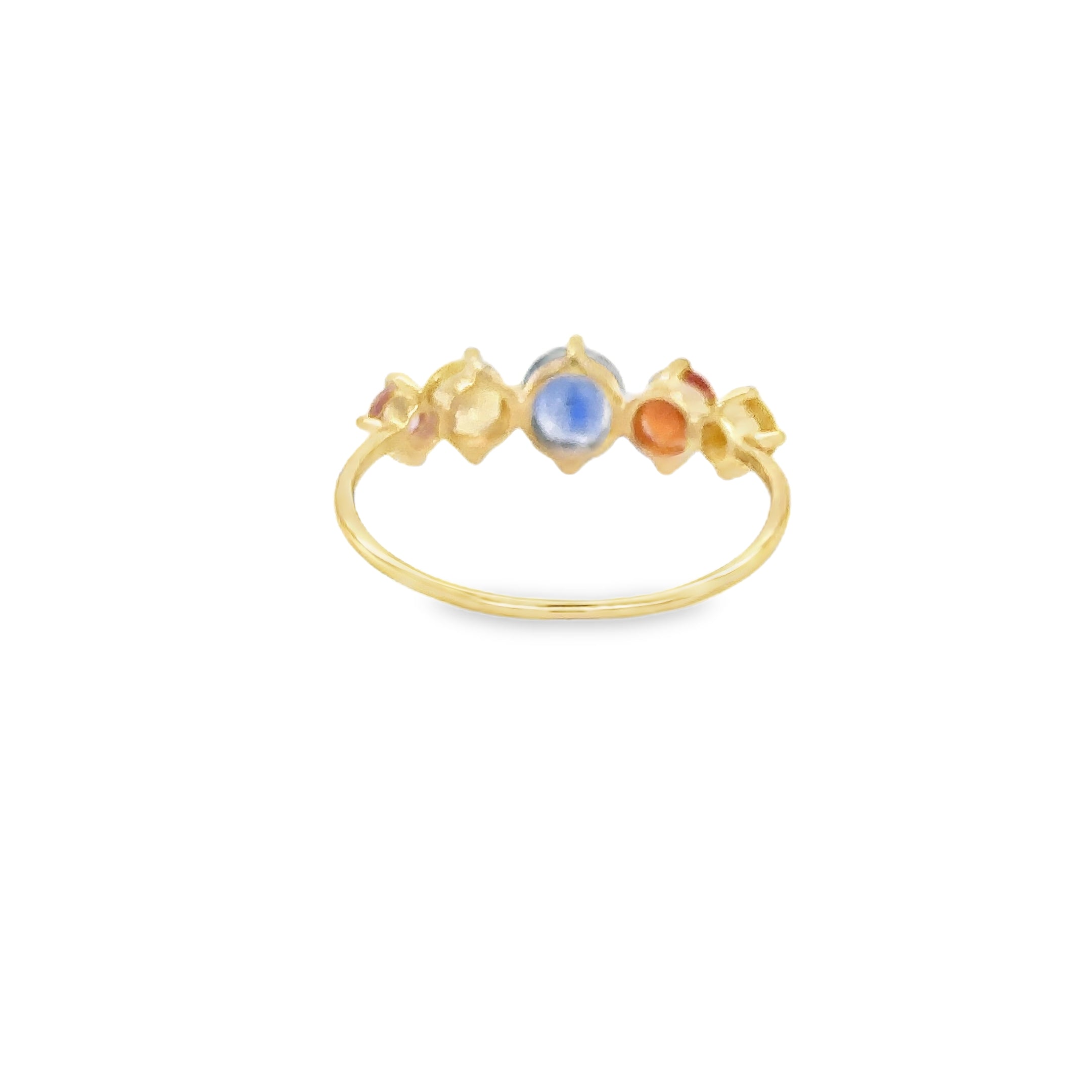 Anillo Multi Zafiro En Oro Amarillo De 14 K, 1.60CT