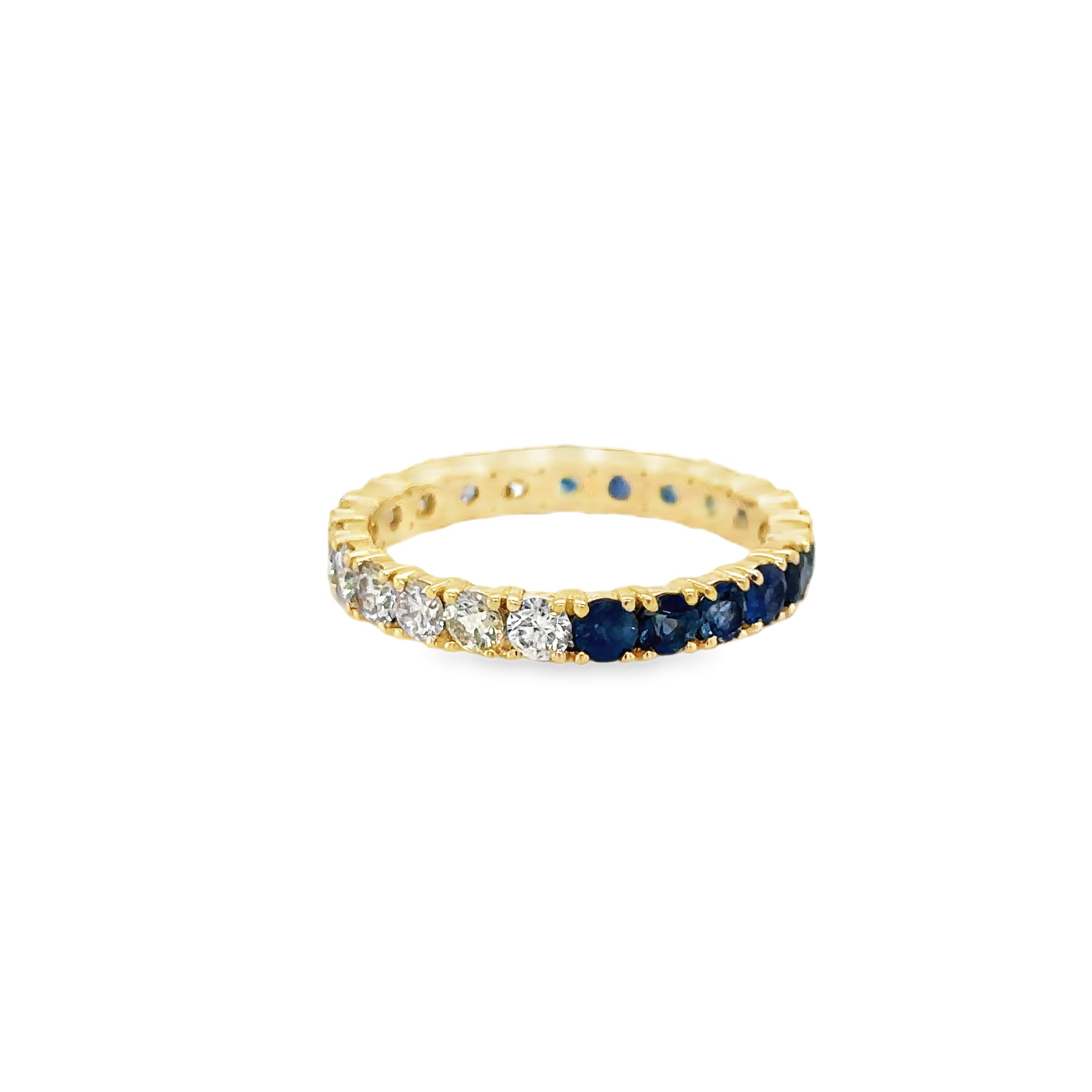 14K Yellow Gold Sapphire & Diamonds Ring 2.18 TCW