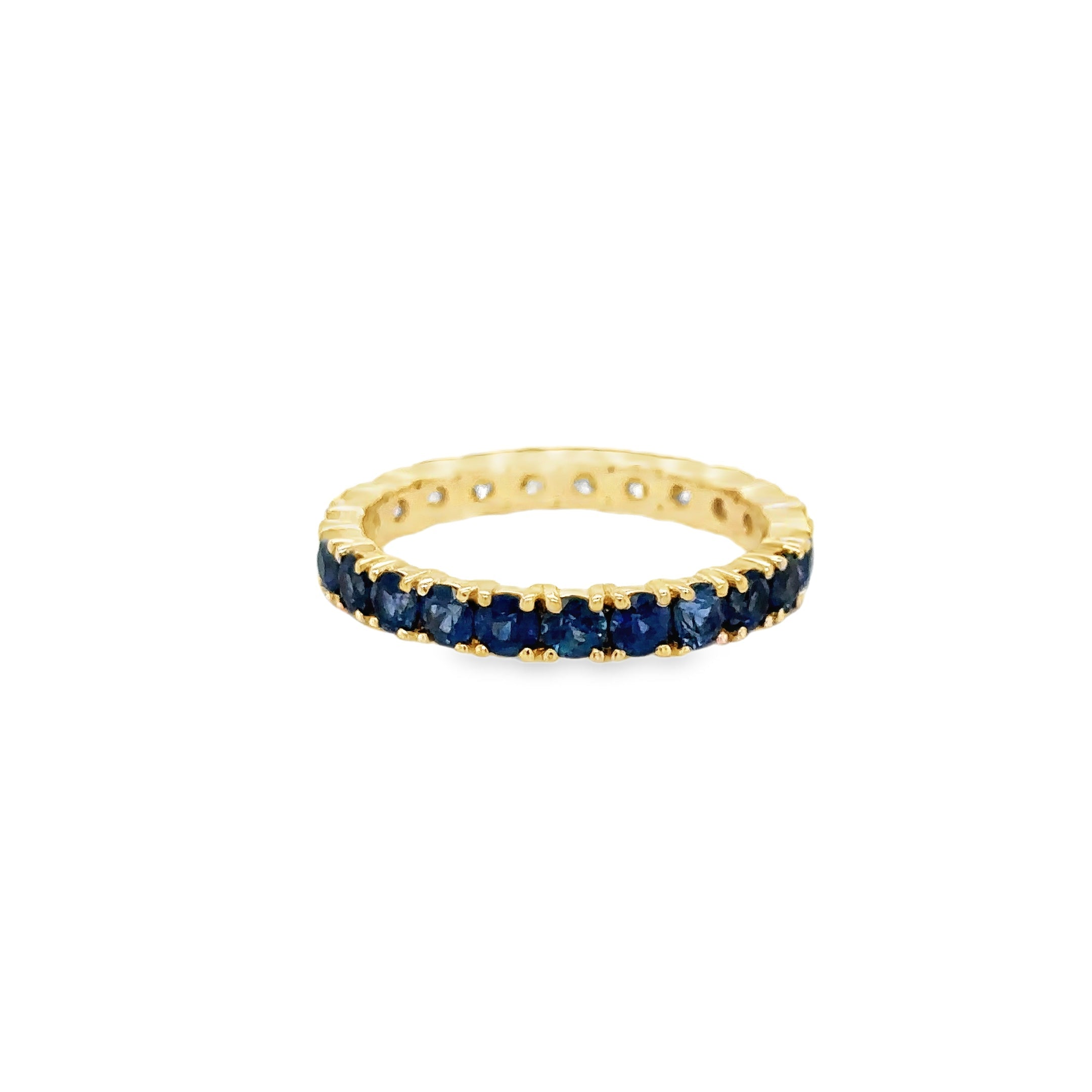 14K Yellow Gold Sapphire & Diamonds Ring 2.18 TCW