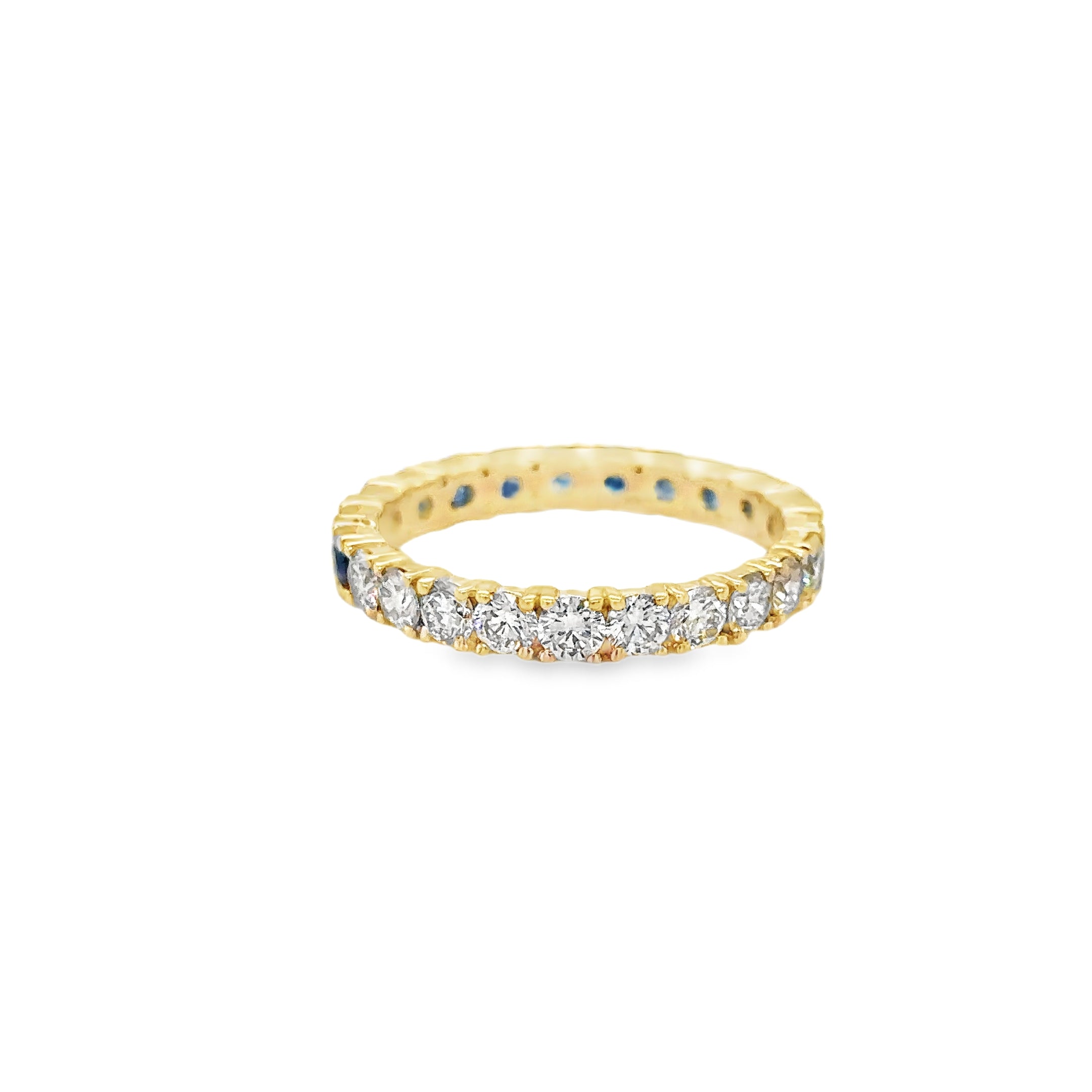 14K Yellow Gold Sapphire & Diamonds Ring 2.18 TCW