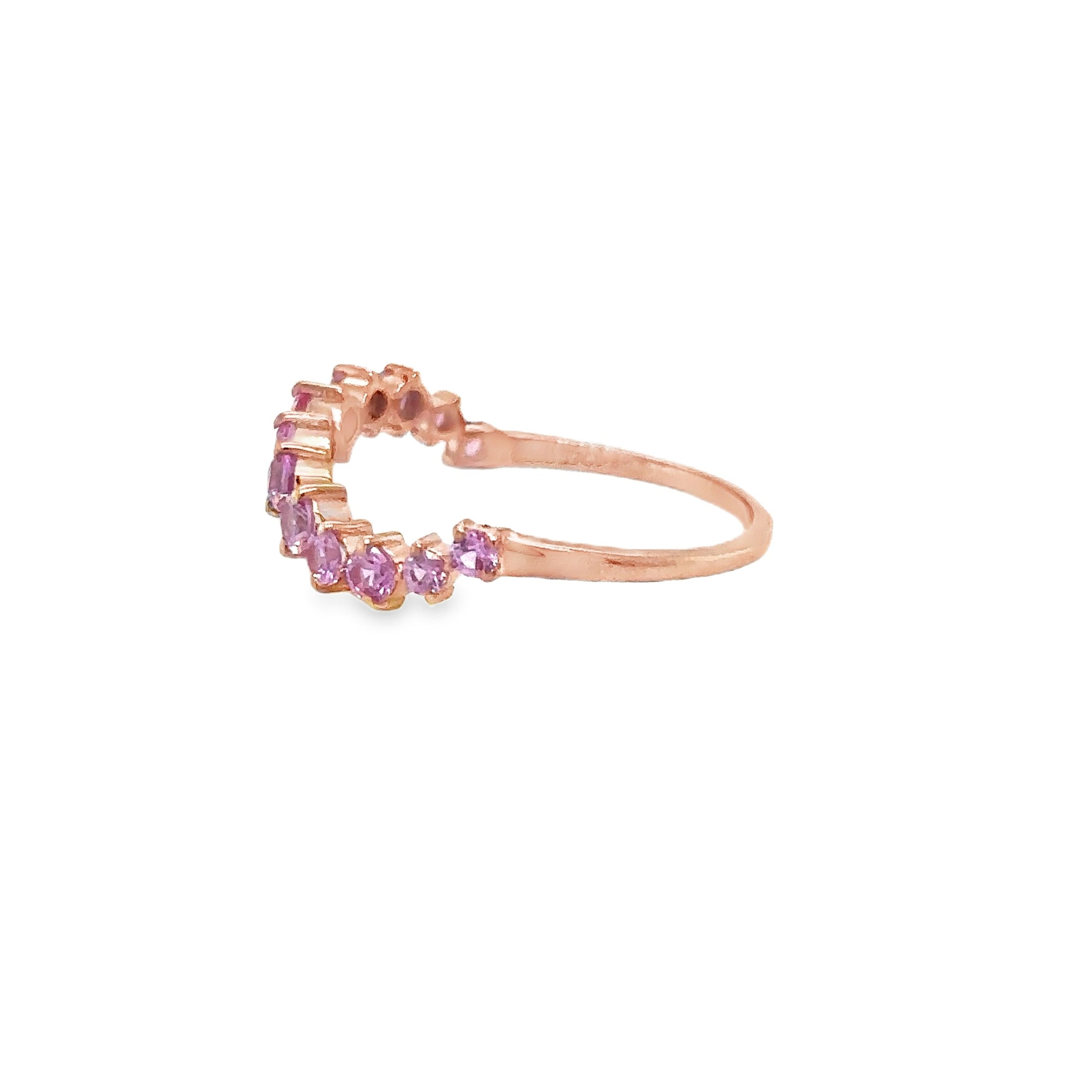 Anillo De Zafiro Rosa En Oro Rosa De 14K, 0.85CT