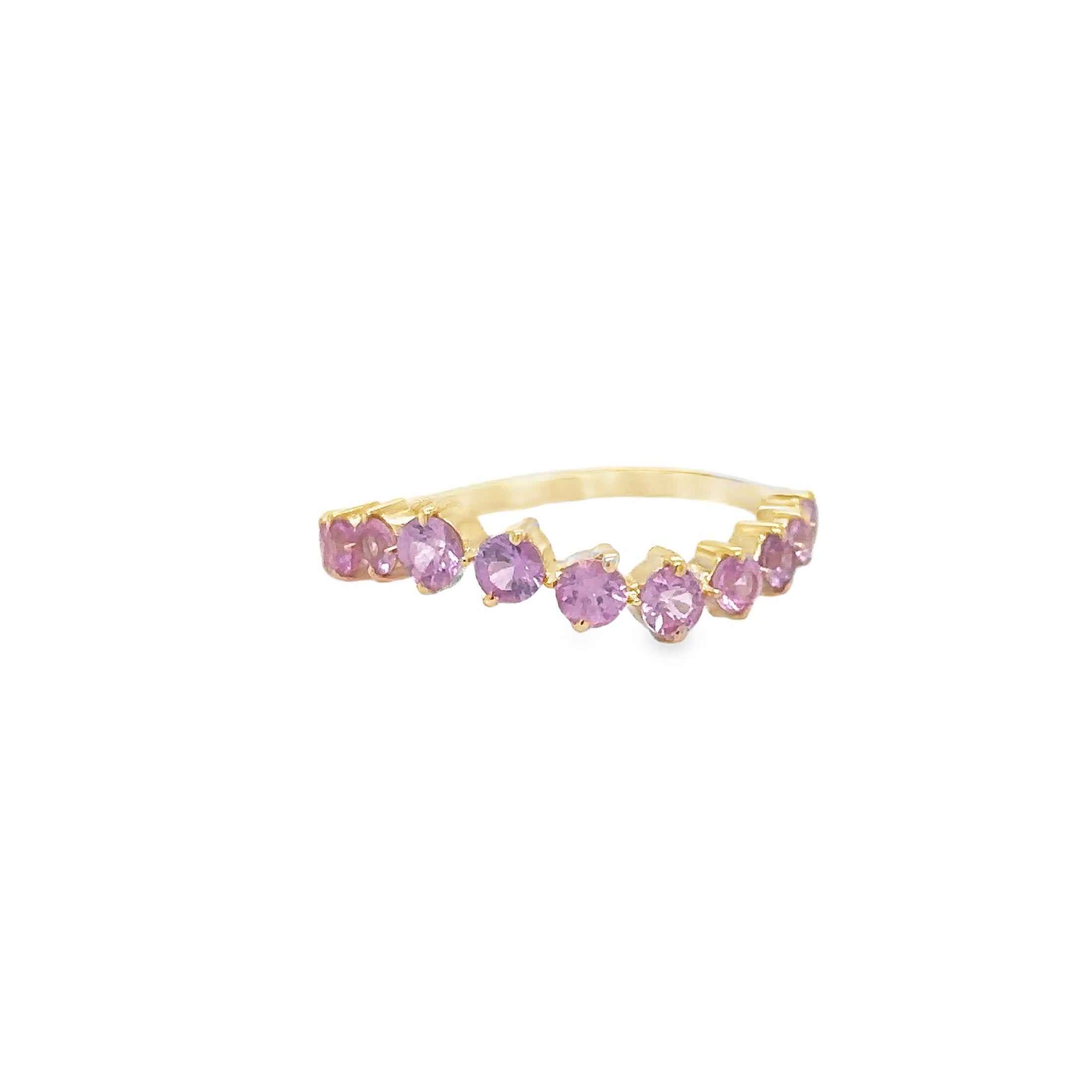 Anillo De Zafiro Rosa En Oro Amarillo De 14K, 1.10CT